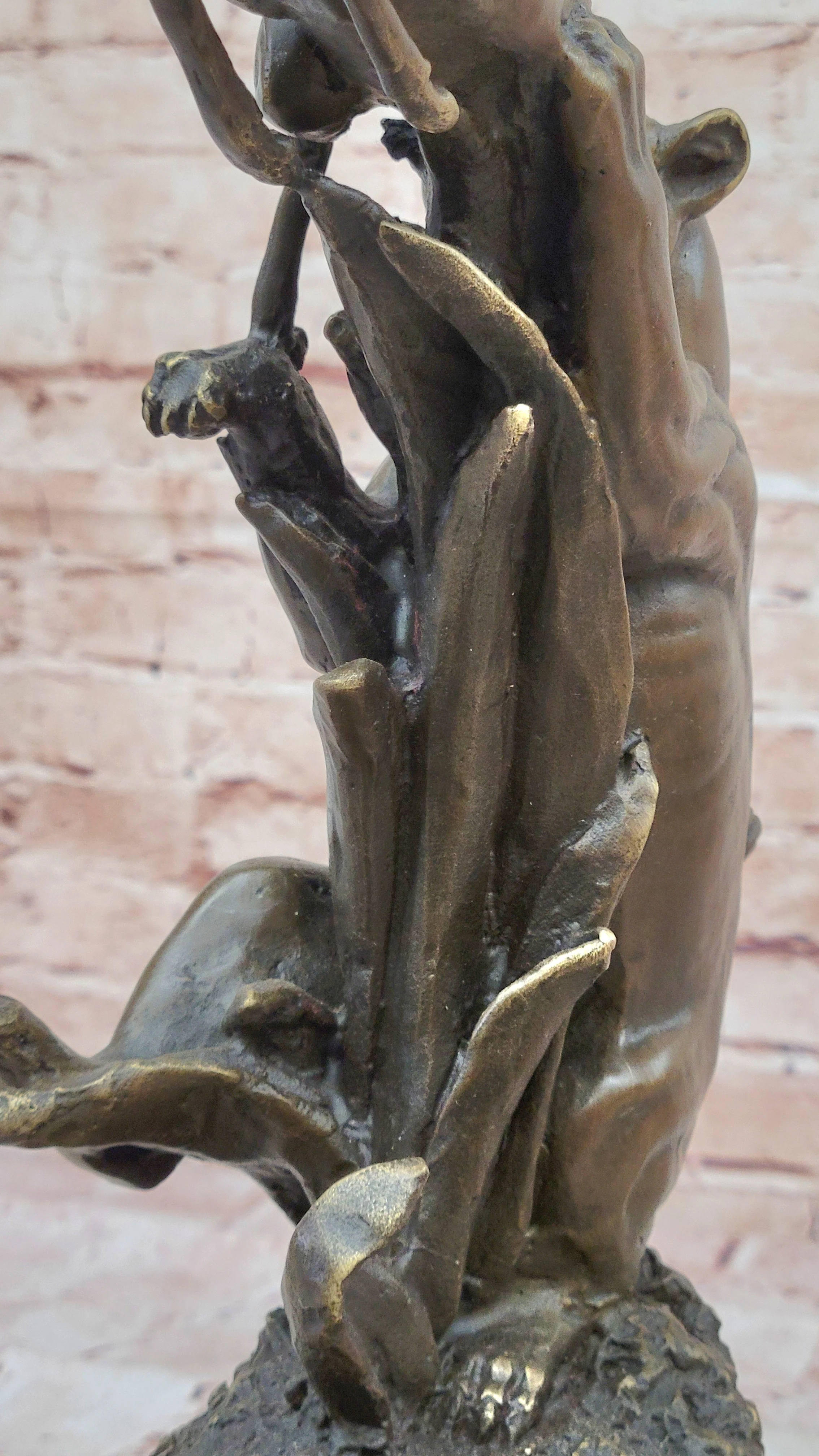 Bronze Statue Sculpture of Lion Hunting Gazelle Impala Handmade Art Decor Safari - Image 9