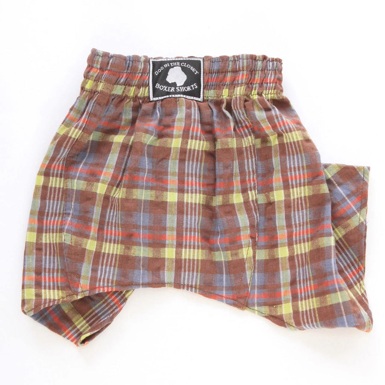 Brown & Lime Seersucker Boxer Shorts for Dogs - Image 3