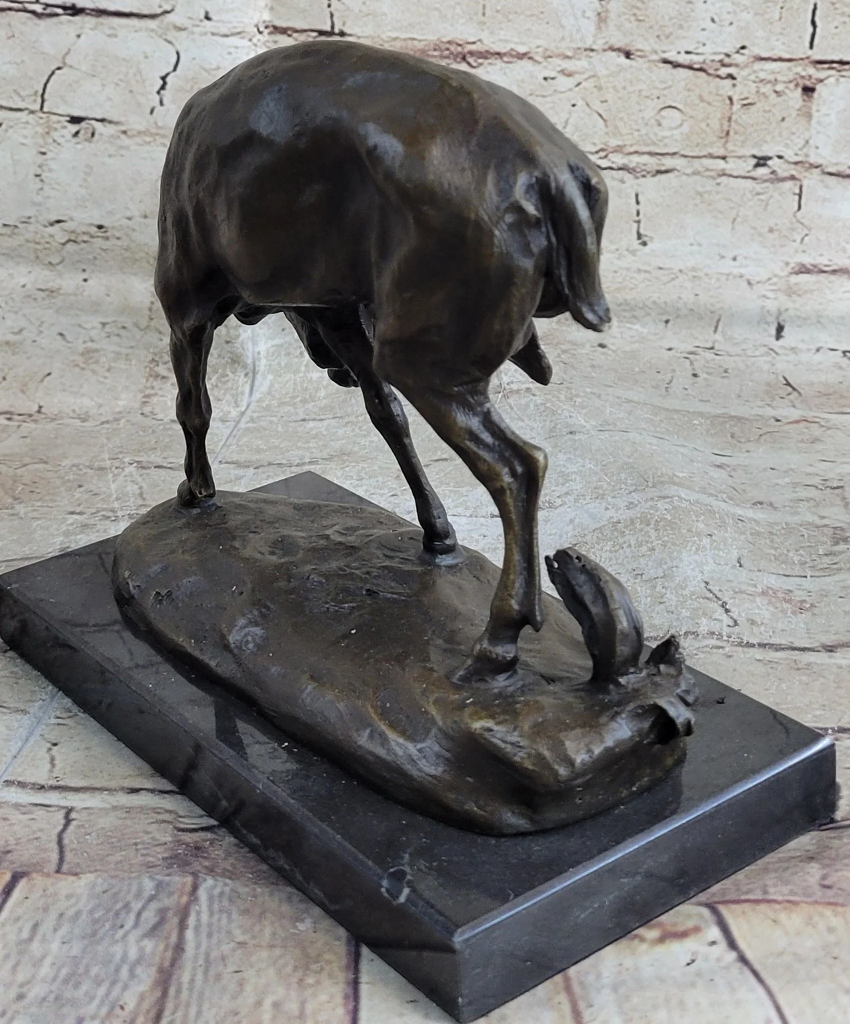 Buck Deer Elk Stag Wildlife Art Cabin Lodge Sportsman Art Bronze Marble Statue - Image 4