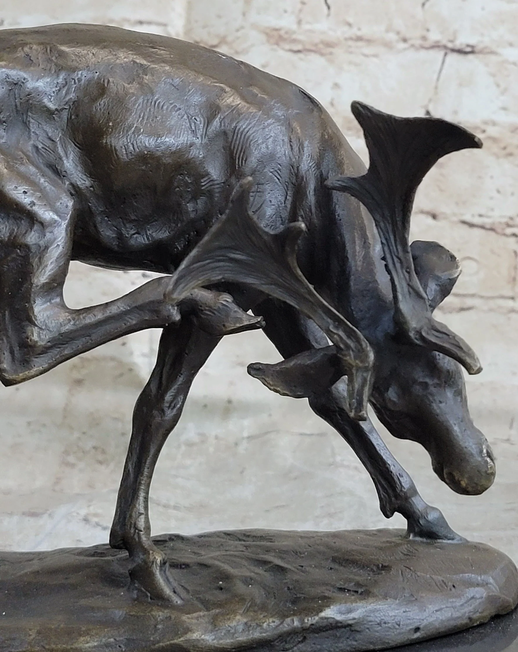 Buck Deer Elk Stag Wildlife Art Cabin Lodge Sportsman Art Bronze Marble Statue - Image 9