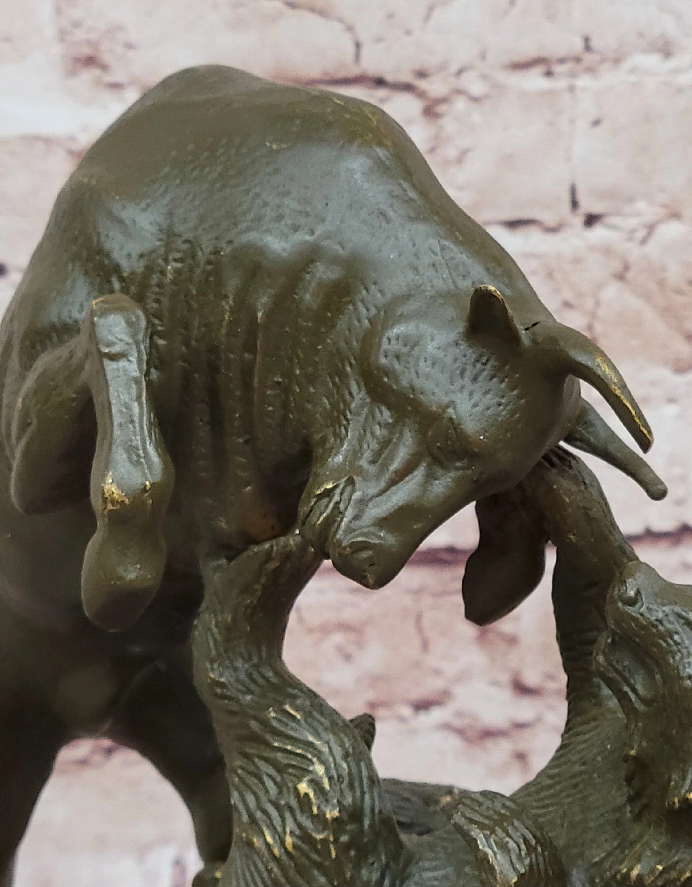 Bull and Bear Bronze Sculpture - Financial Market Symbol Animal Art - Image 8