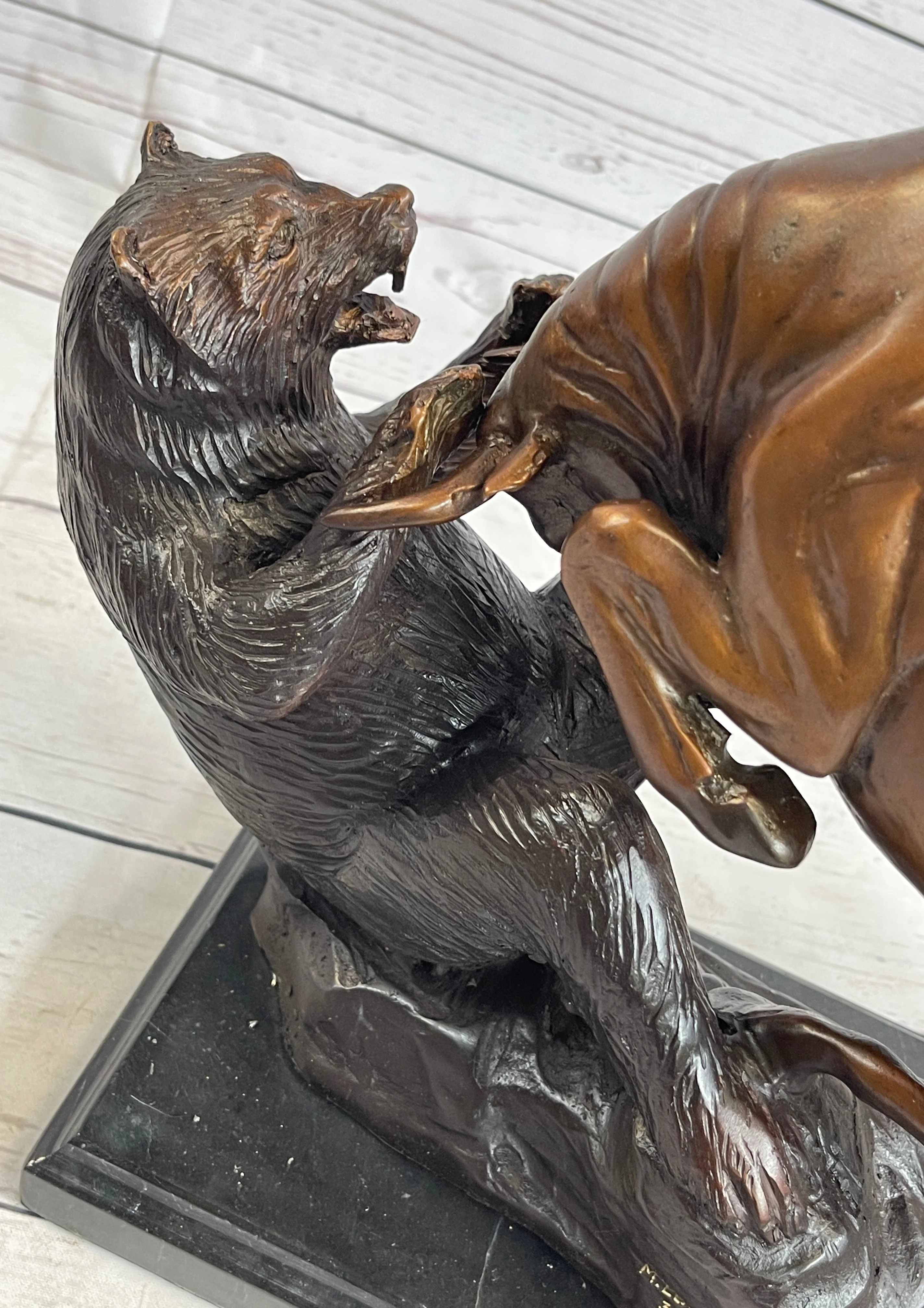 Bull vs Bear Bronze Metal Statue Sculpture Decor Stock Market 10" x 13" - Image 10