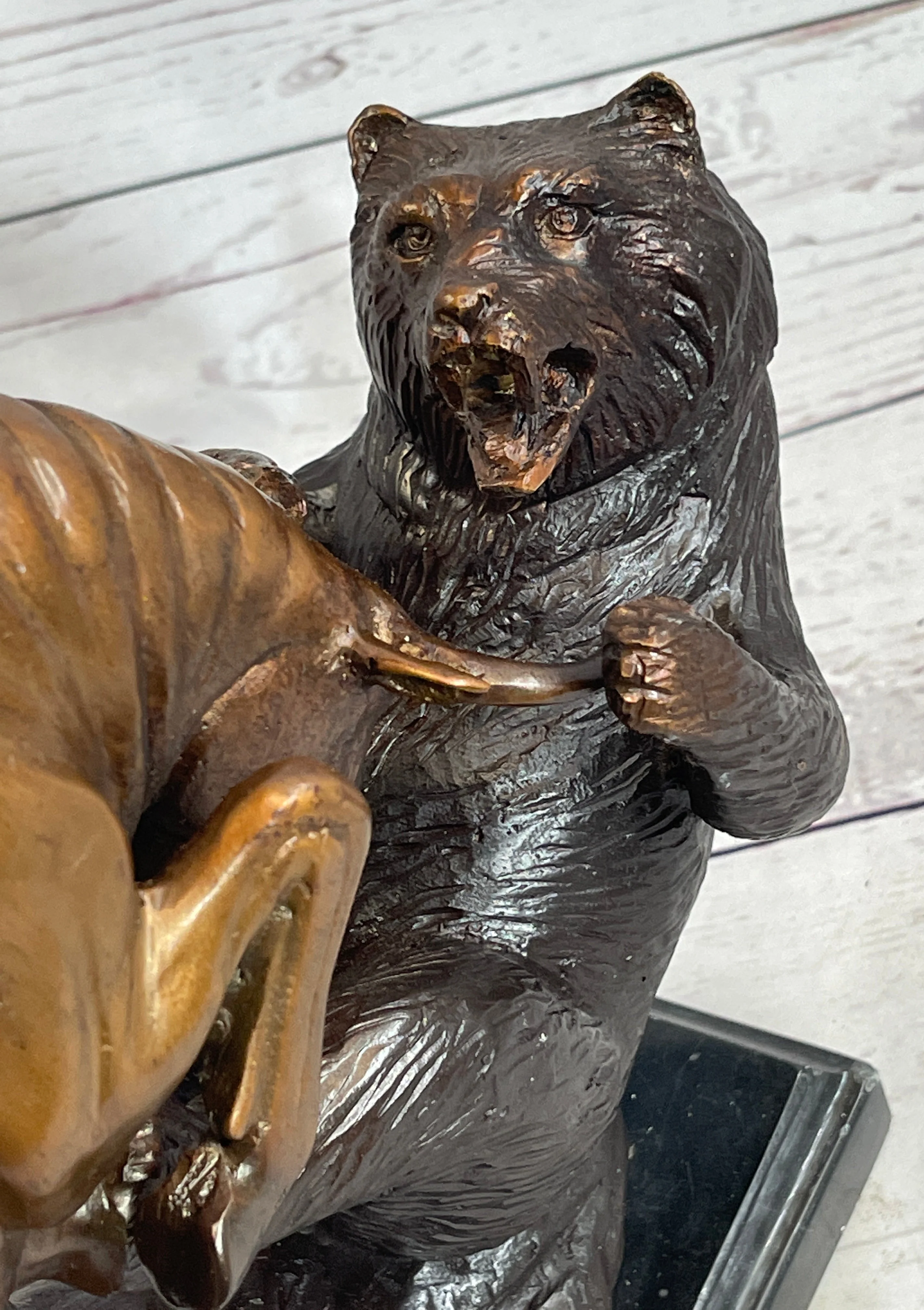Bull vs Bear Bronze Metal Statue Sculpture Decor Stock Market 10" x 13" - Image 7