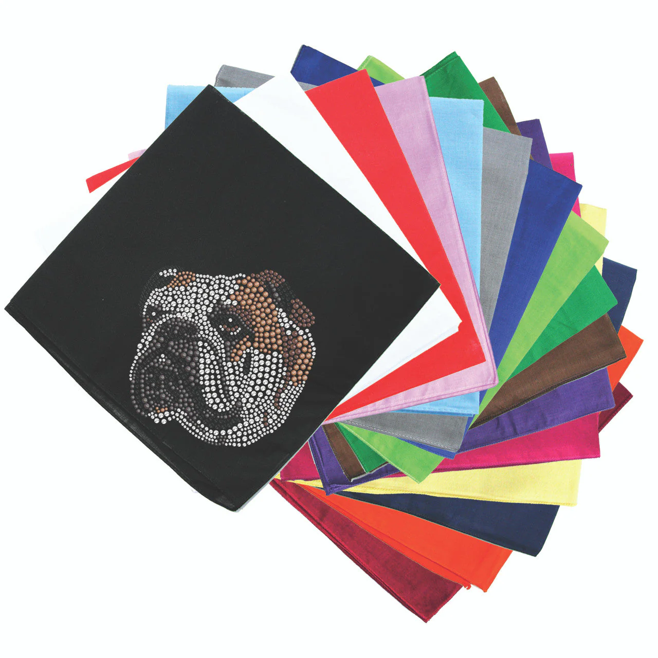 Bulldog Face (Brown) - bandana - Image 2