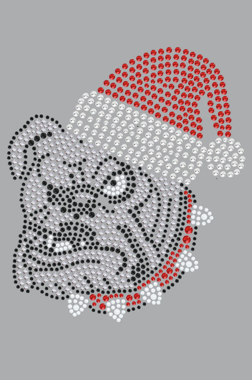 Bulldog Face (White) with Santa Hat - Bandana - Image 11