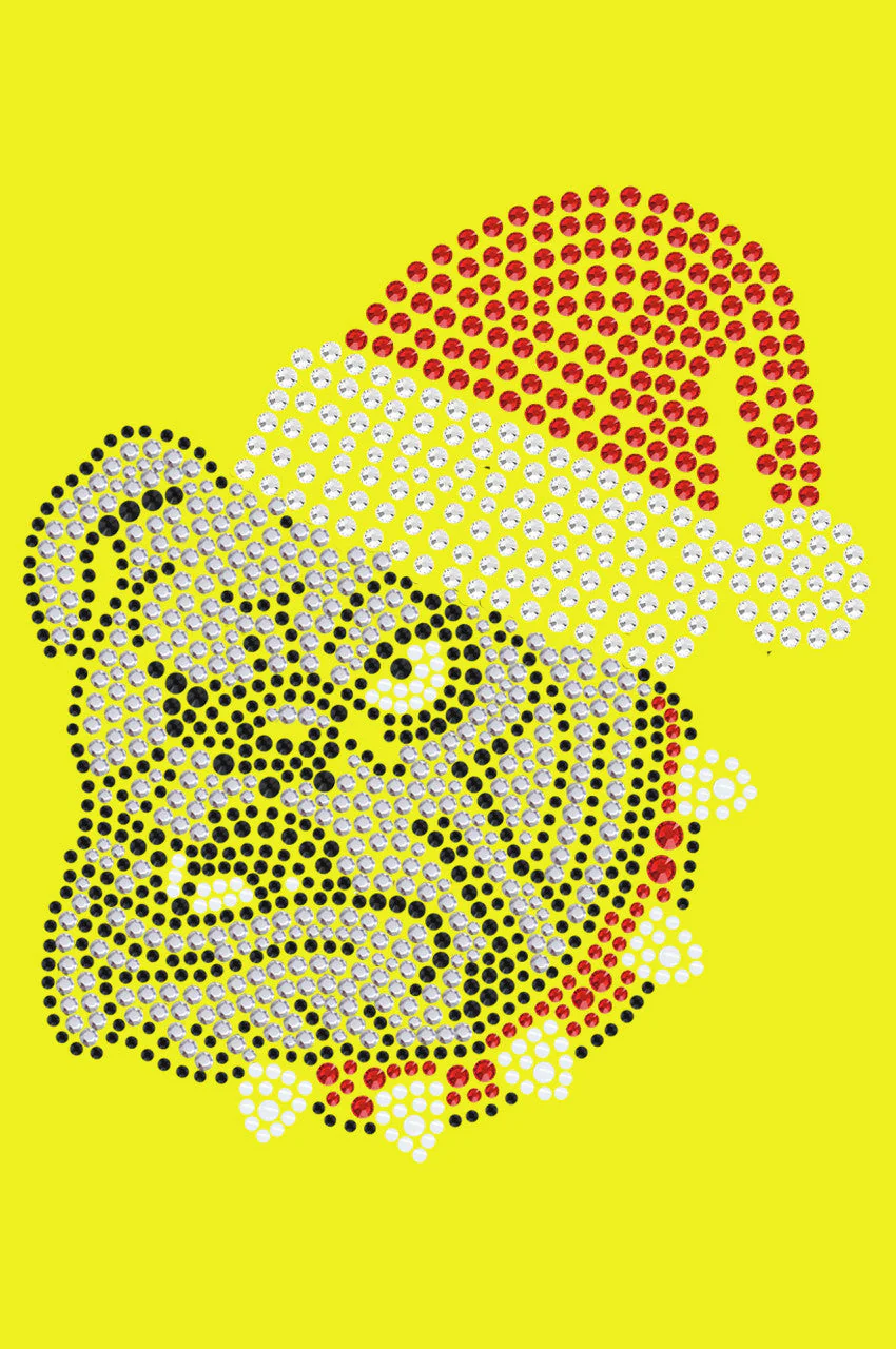 Bulldog Face (White) with Santa Hat - Bandana - Image 13