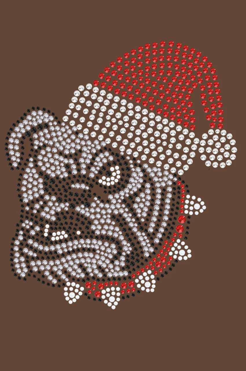Bulldog Face (White) with Santa Hat - Bandana - Image 14