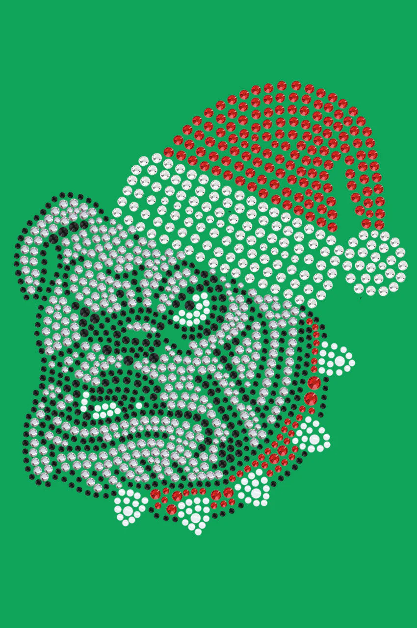 Bulldog Face (White) with Santa Hat - Bandana - Image 17
