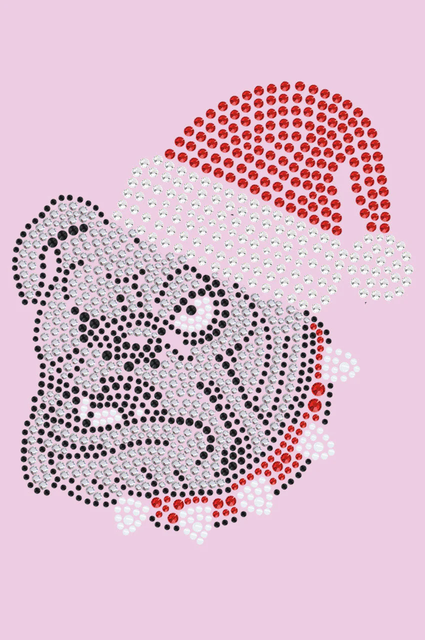 Bulldog Face (White) with Santa Hat - Bandana - Image 3