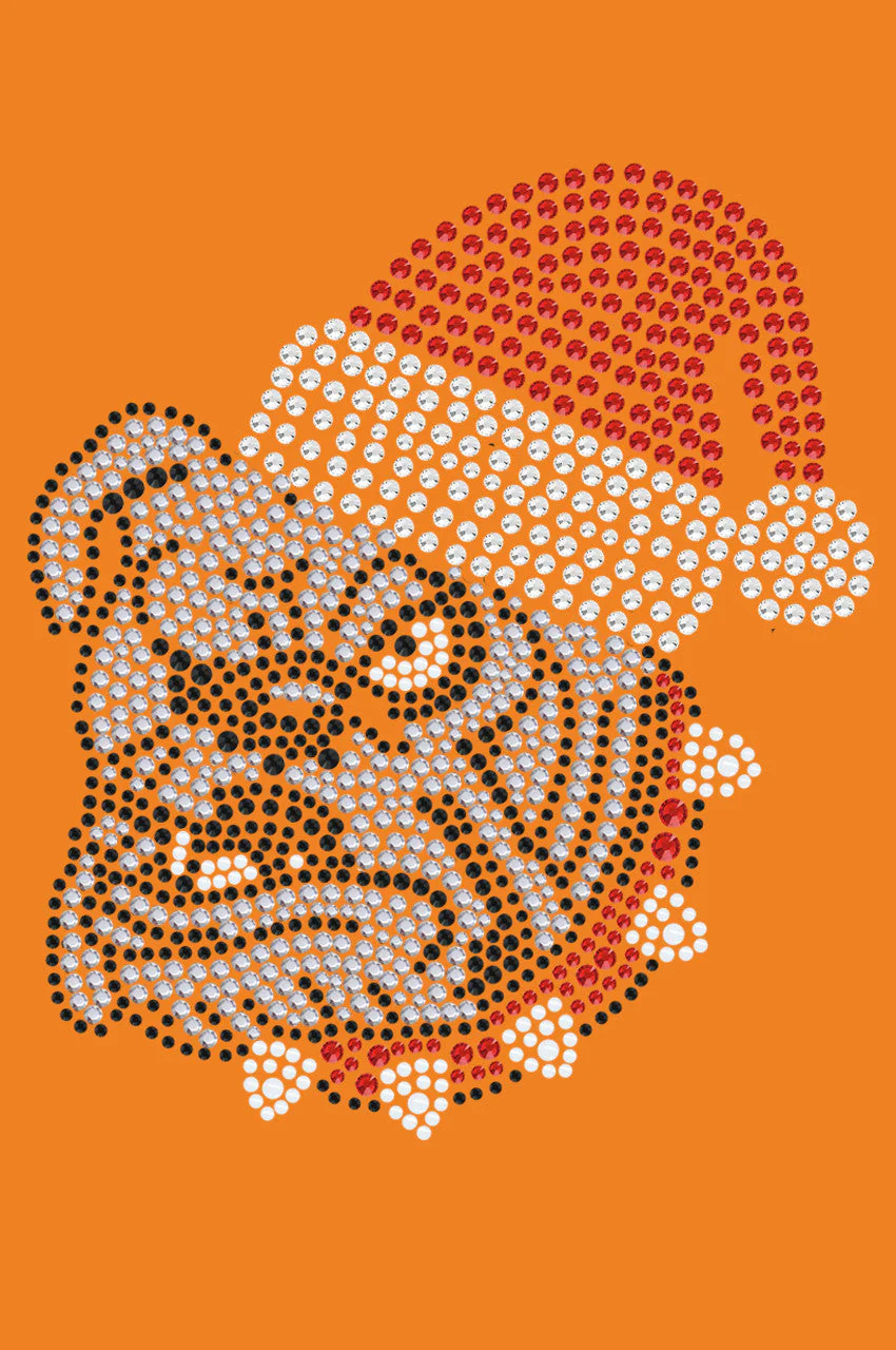 Bulldog Face (White) with Santa Hat - Bandana - Image 6