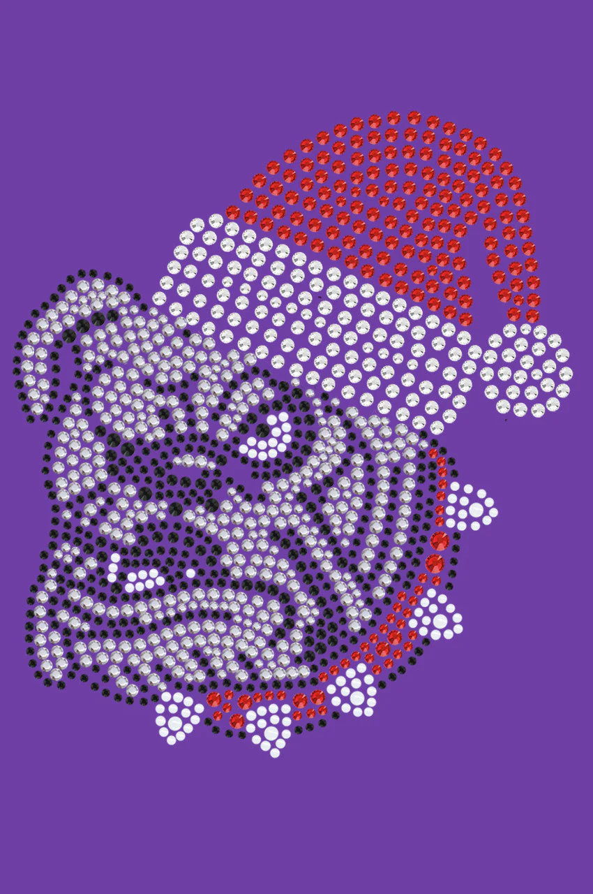 Bulldog Face (White) with Santa Hat - Bandana - Image 7