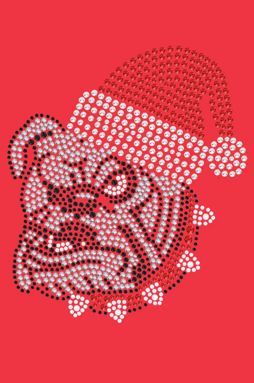 Bulldog Face (White) with Santa Hat - Bandana - Image 8