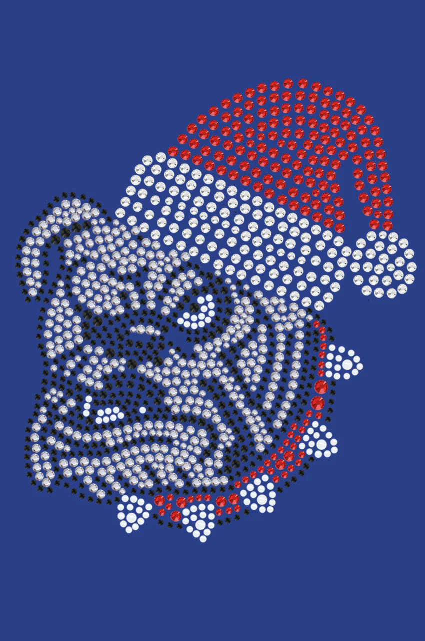 Bulldog Face (White) with Santa Hat - Bandana - Image 9