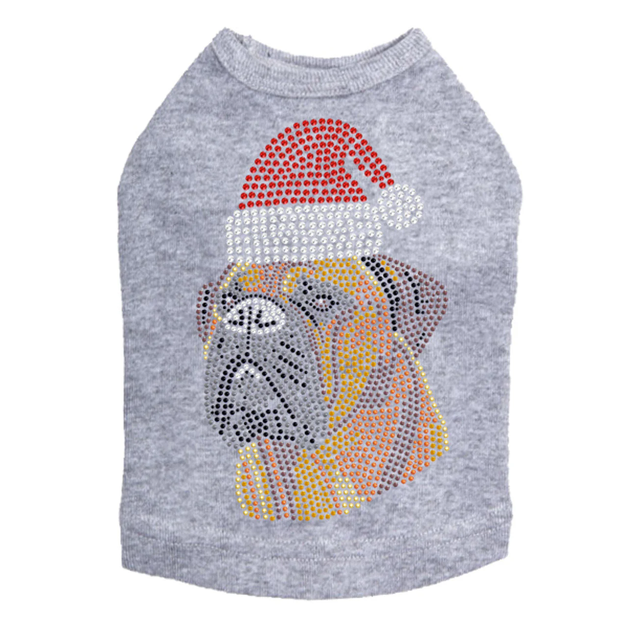 Bullmastiff with Santa Hat - Dog Tank - Image 13