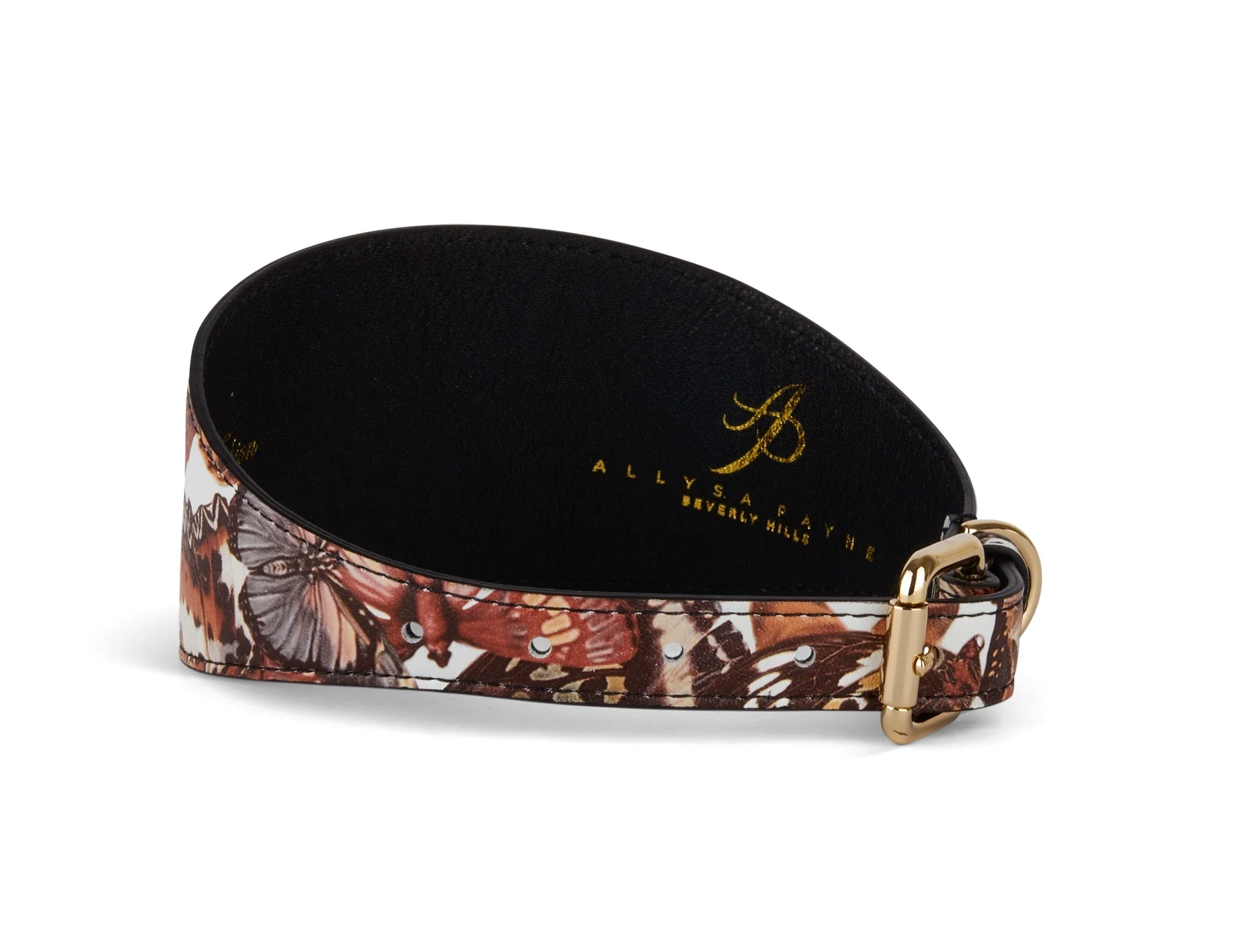 Butterfly Print Italian Leather 3” Wide Style Collar - Image 2