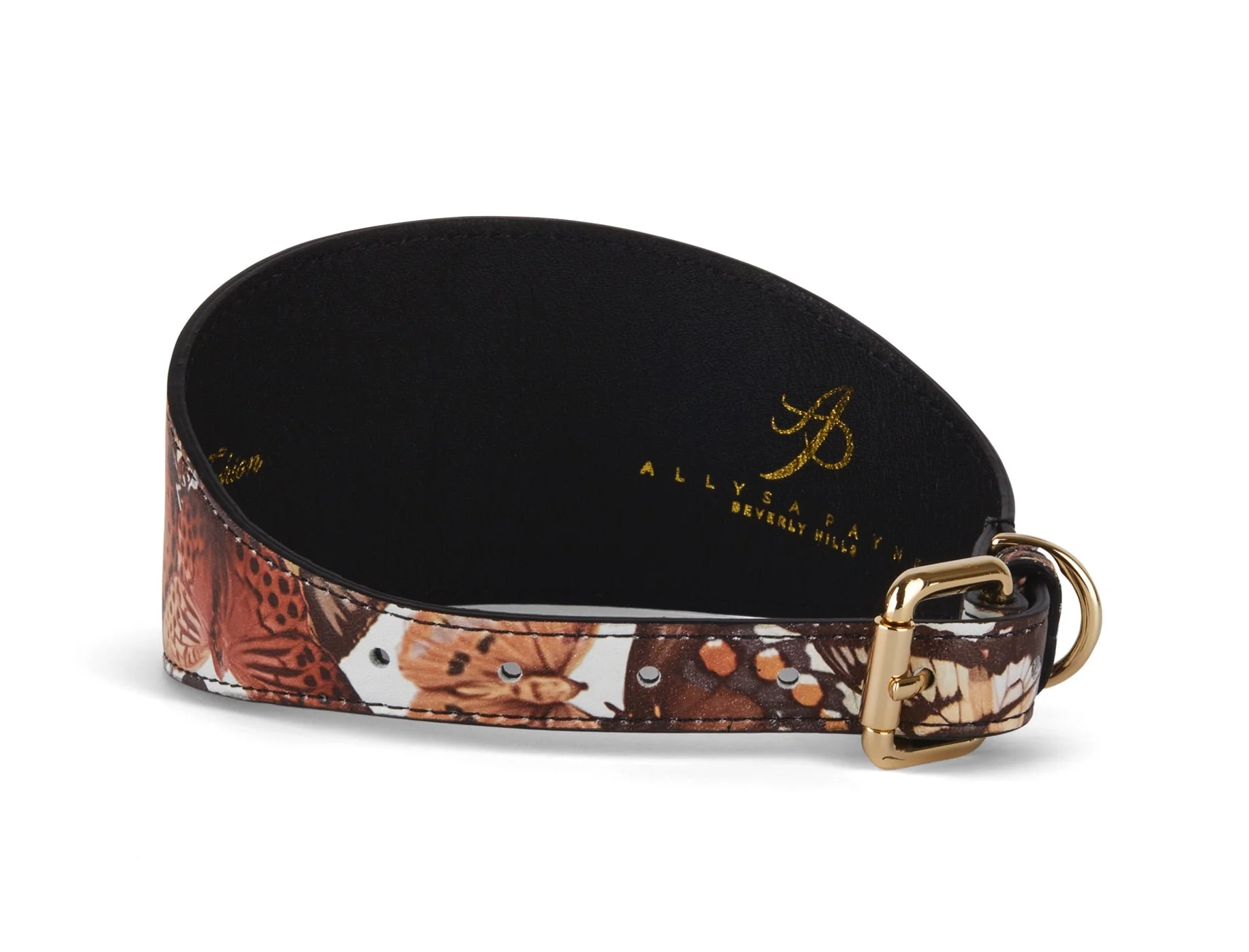Butterfly Print Italian Leather 3” Wide Style Collar - Image 3