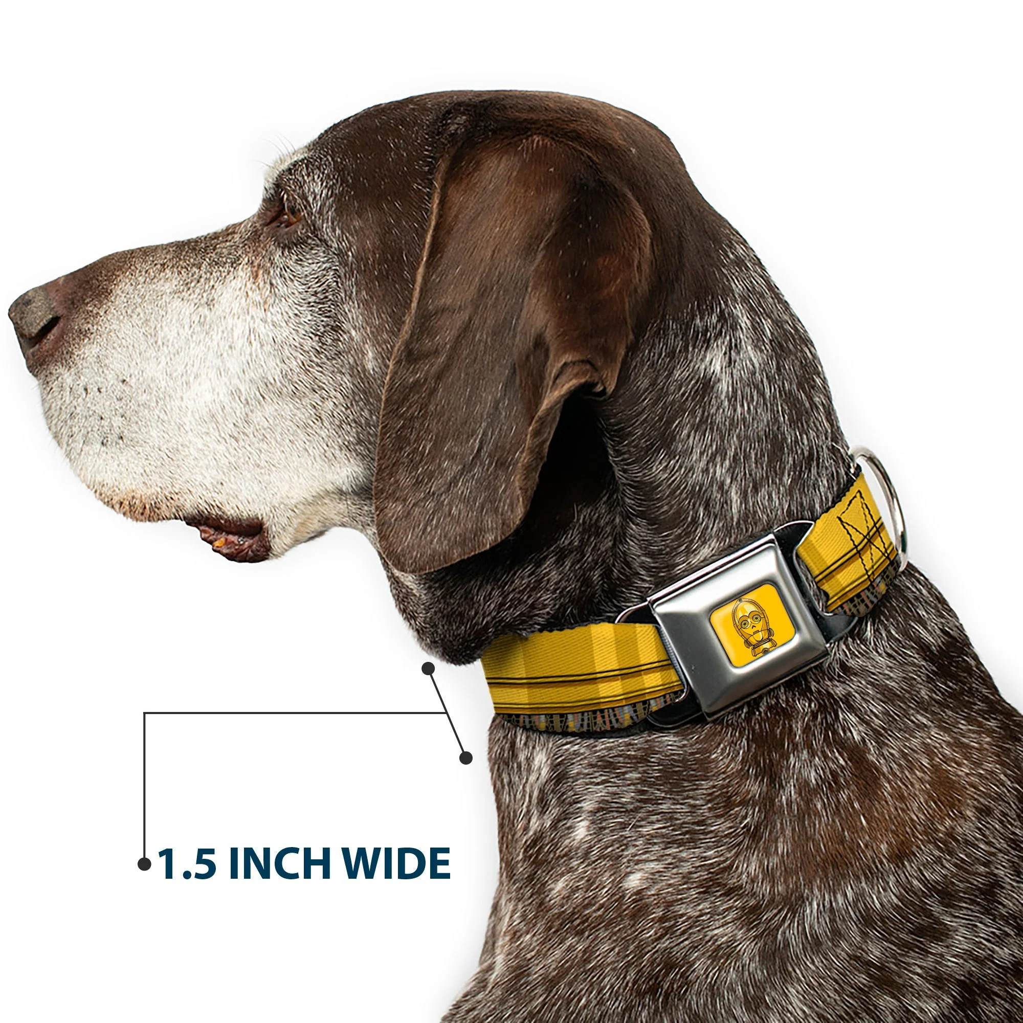 C3-PO Face Full Color Yellows/Black Seatbelt Buckle Collar - Star Wars C3-PO Wires Bounding2 Yellows/Black/Multi Color - Image 7
