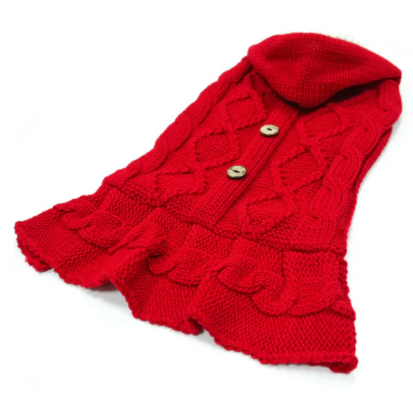 Cable Hoodie Sweater Dress - Image 5