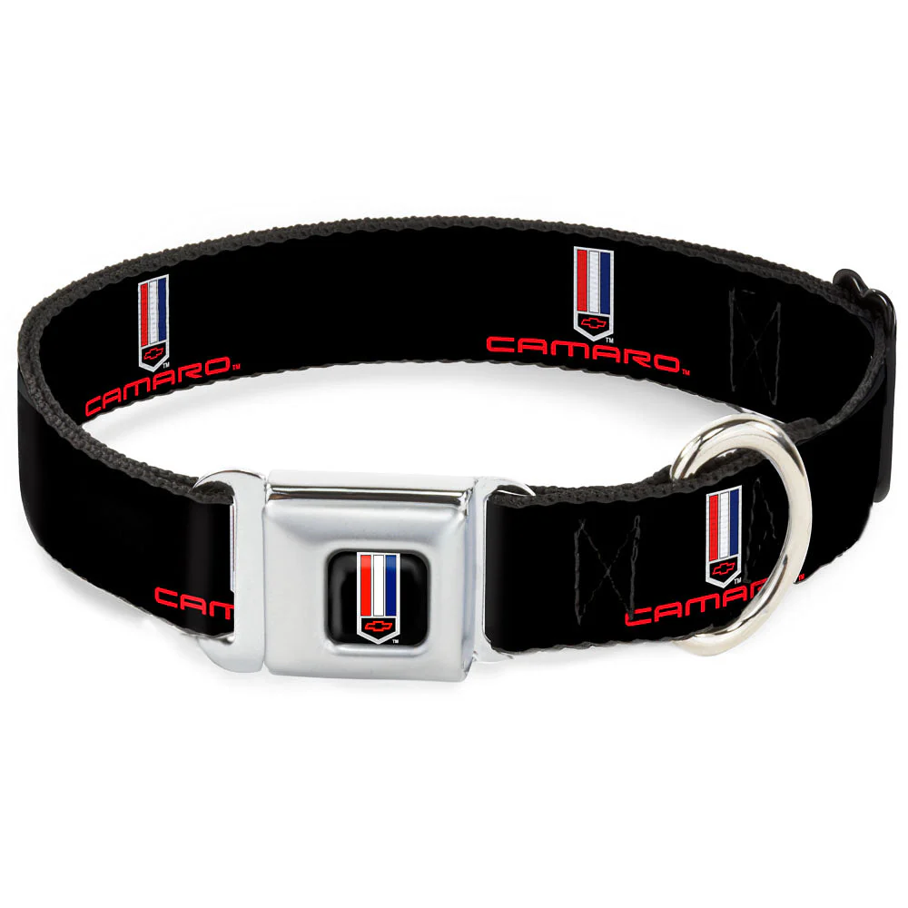 Camaro Badge Full Color Seatbelt Buckle Collar - CAMARO Badge Logo REPEAT