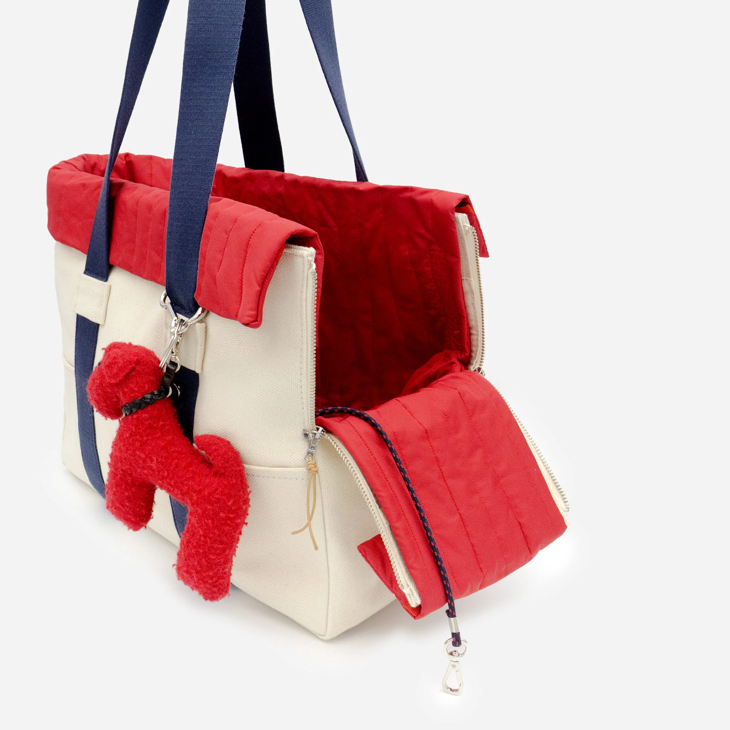 Canvas & Cherry: Luxury Dog Carrier with Casentino Wool Detail - Image 3