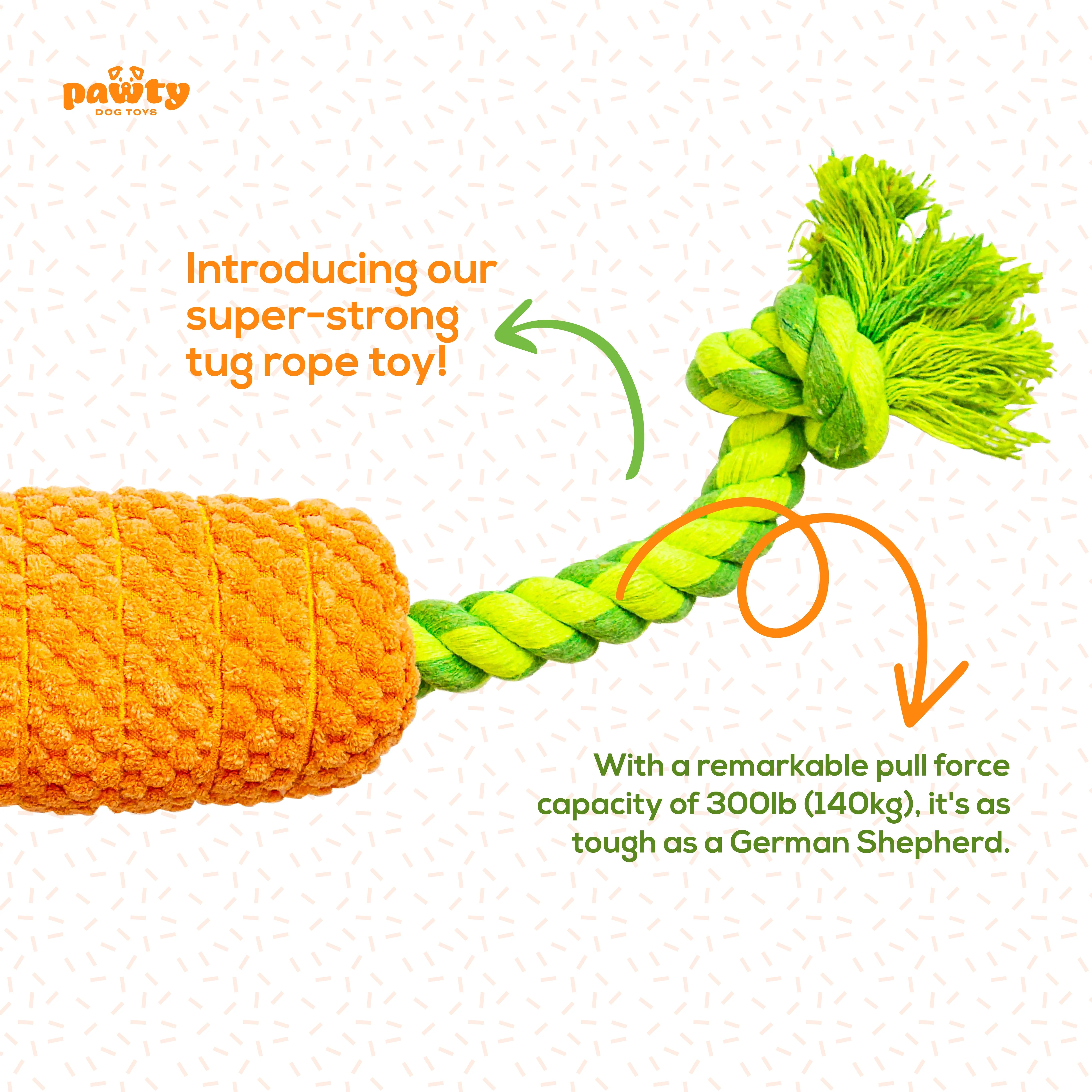 Pet Toy: CARROT TUG ROPE INTERACTIVE DOG TOY - Image 2