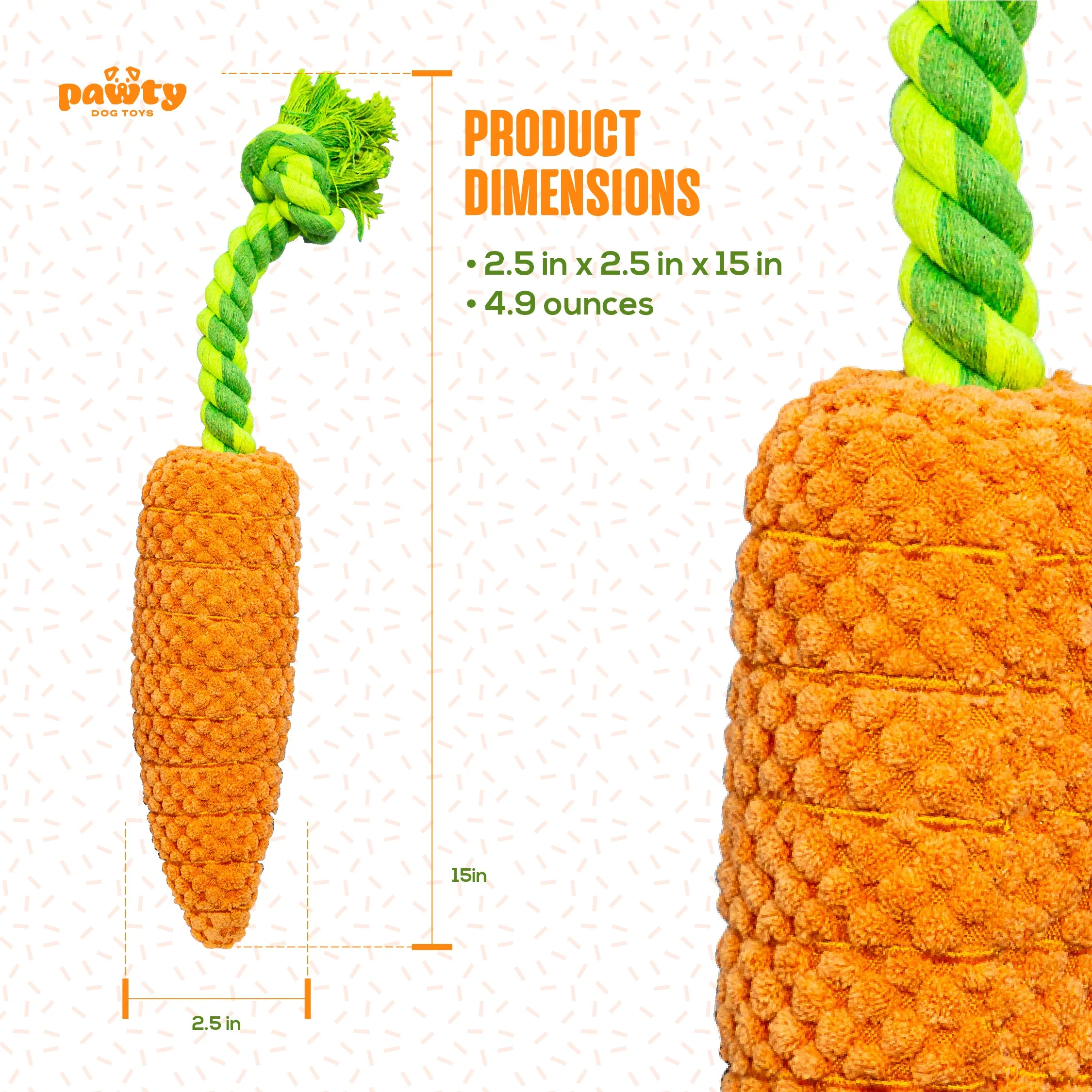Pet Toy: CARROT TUG ROPE INTERACTIVE DOG TOY - Image 5