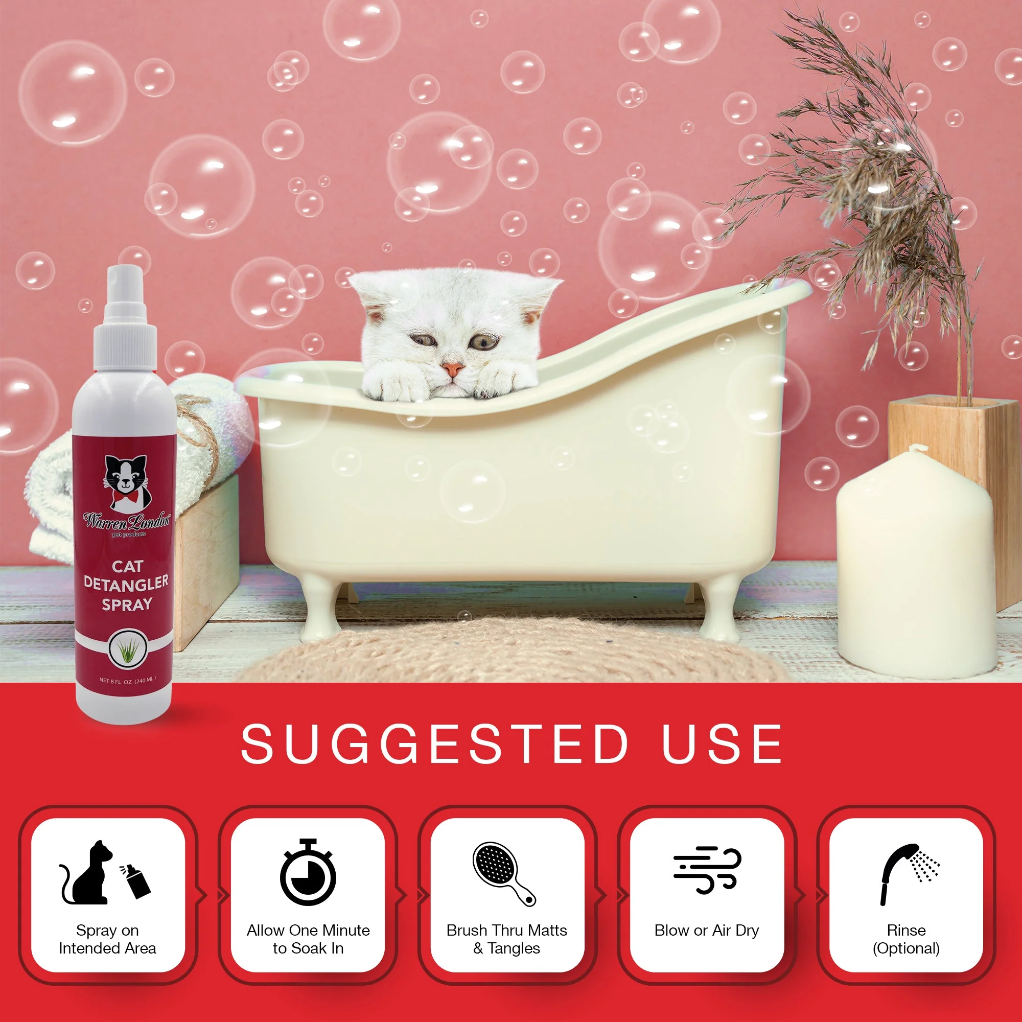 Cat Detangler Spray - Unscented - Image 4