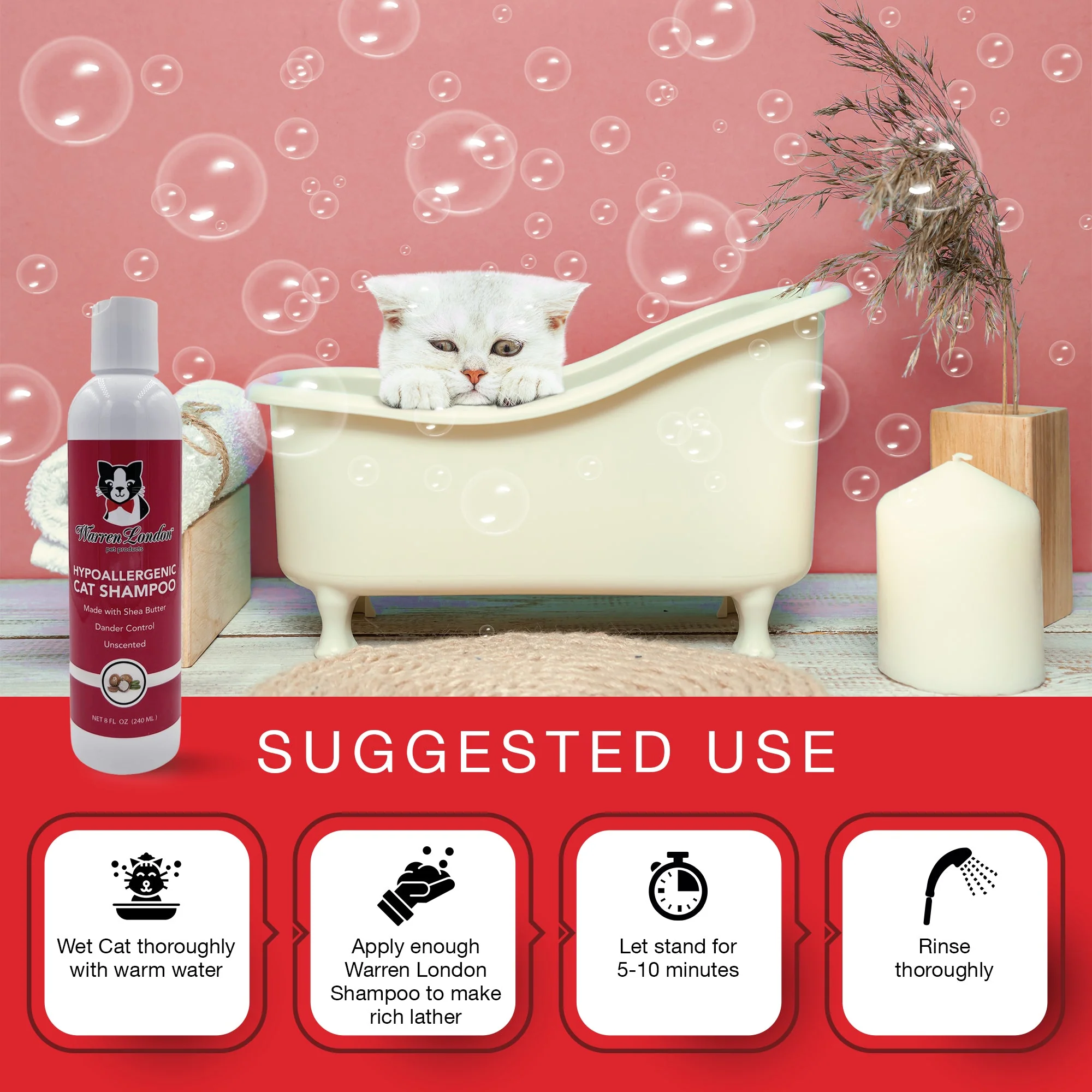 Cat Hypoallergenic Shampoo - Unscented - Image 4