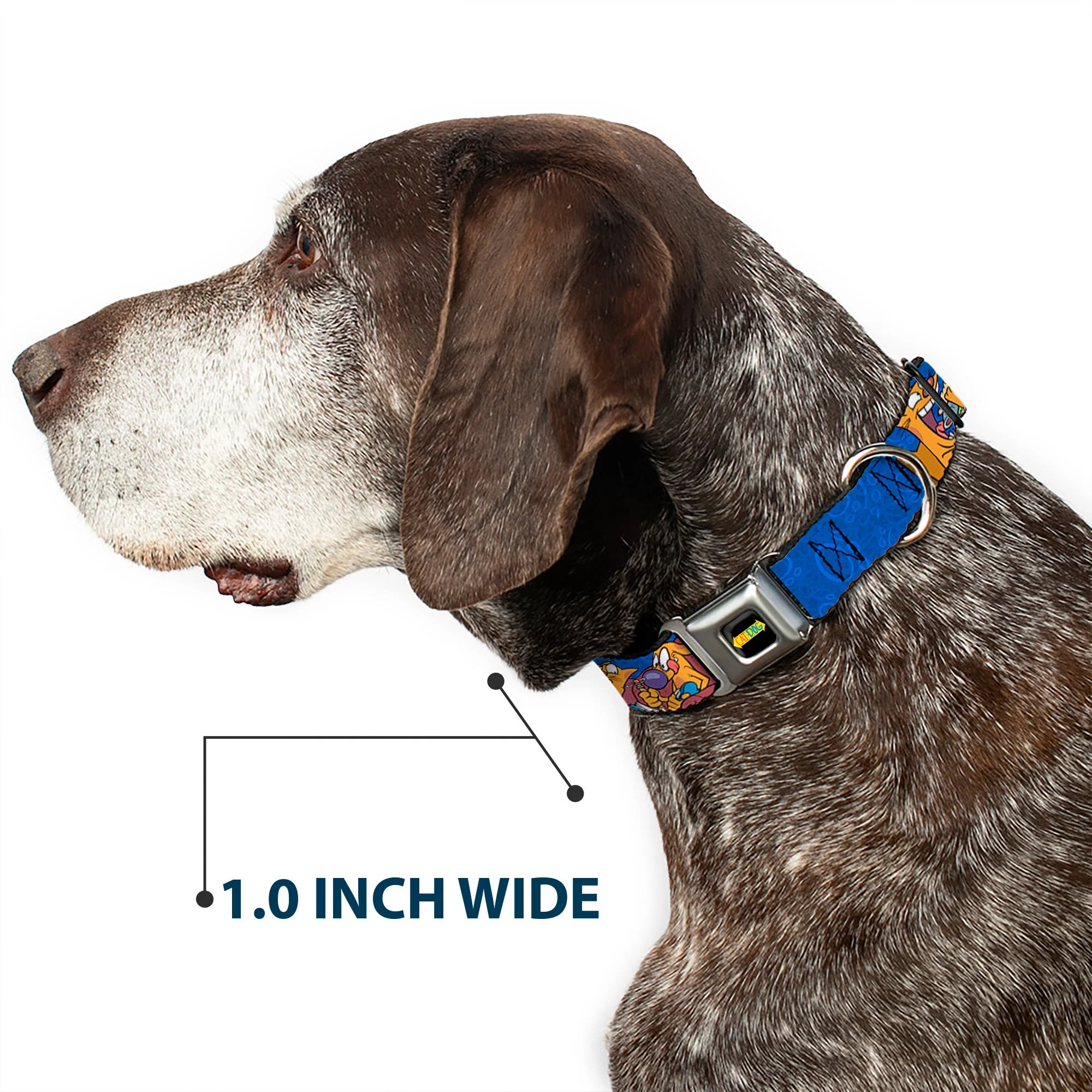 CatDog Stretch/CATDOG Logo Seatbelt Buckle Collar - CatDog Hanging Out Poses Blue - Image 6