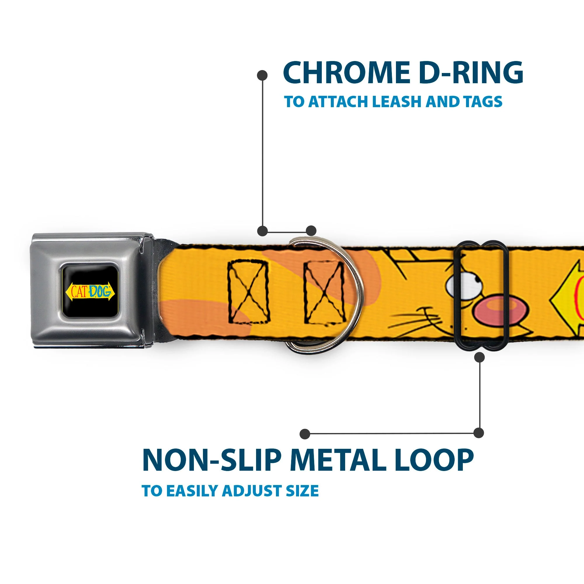CatDog Stretch/CATDOG Logo Seatbelt Buckle Collar - CatDog Stretch/CATDOG Logo - Image 5