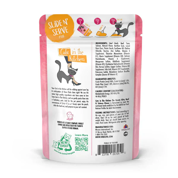 Cats in the Kitchen Paté The Karate Kitty Beef & Salmon Dinner in a Hydrating Purée (3oz) - Image 4