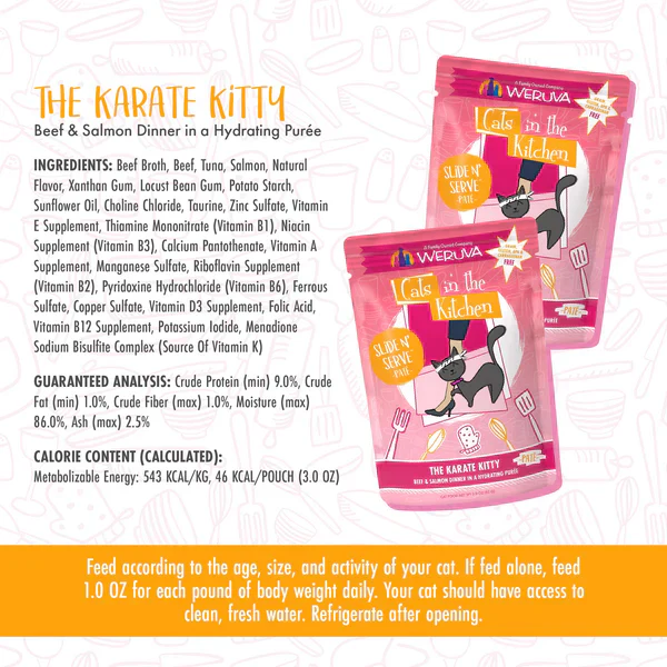 Cats in the Kitchen Paté The Karate Kitty Beef & Salmon Dinner in a Hydrating Purée (3oz) - Image 5
