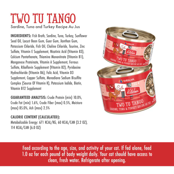 Cats in the Kitchen Two Tu Tango Sardine,Tuna and Turkey Recipe Au Jus (6oz) - Image 4
