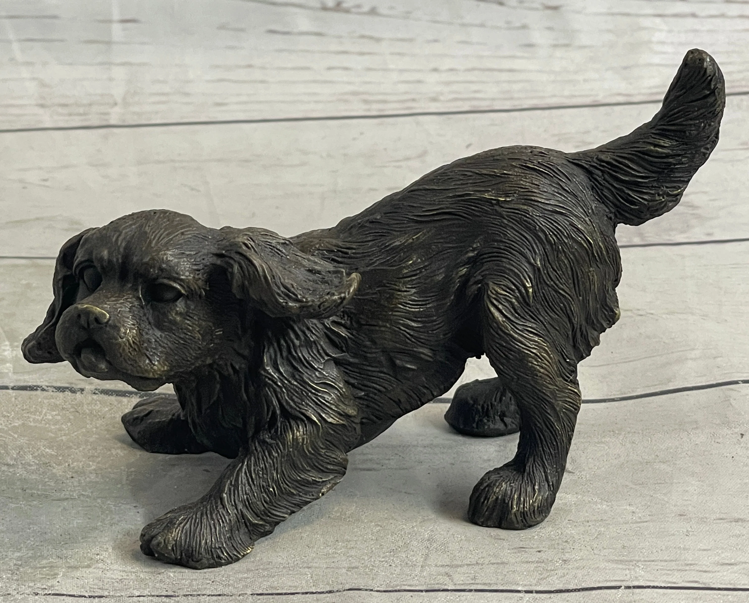 Cavalier King Charles Spaniel Puppy Dog Bronze Metal Sculpture Statue Figurine - Image 3