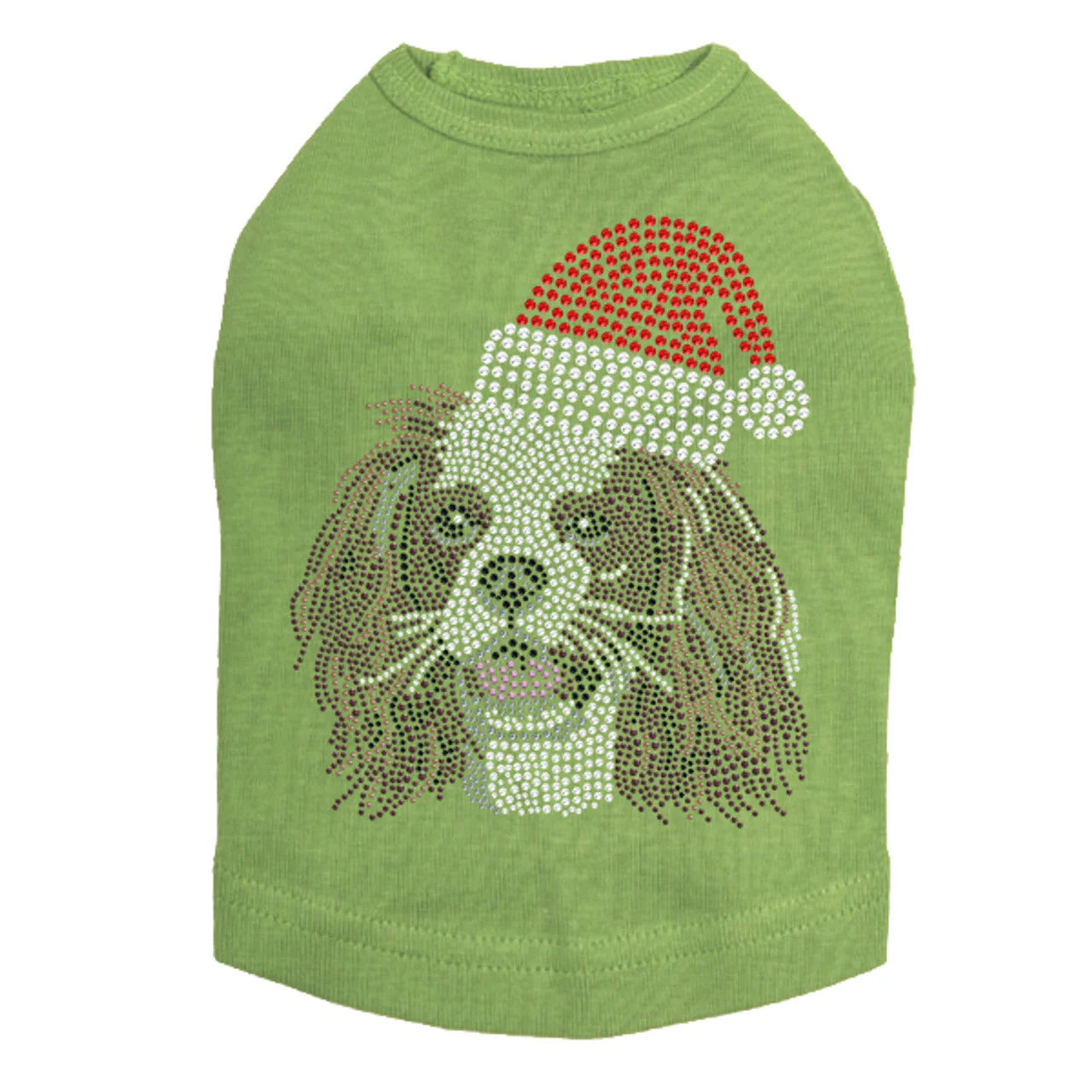 Cavalier King Charles Spaniel with Santa Hat - Dog Tank - Image 15