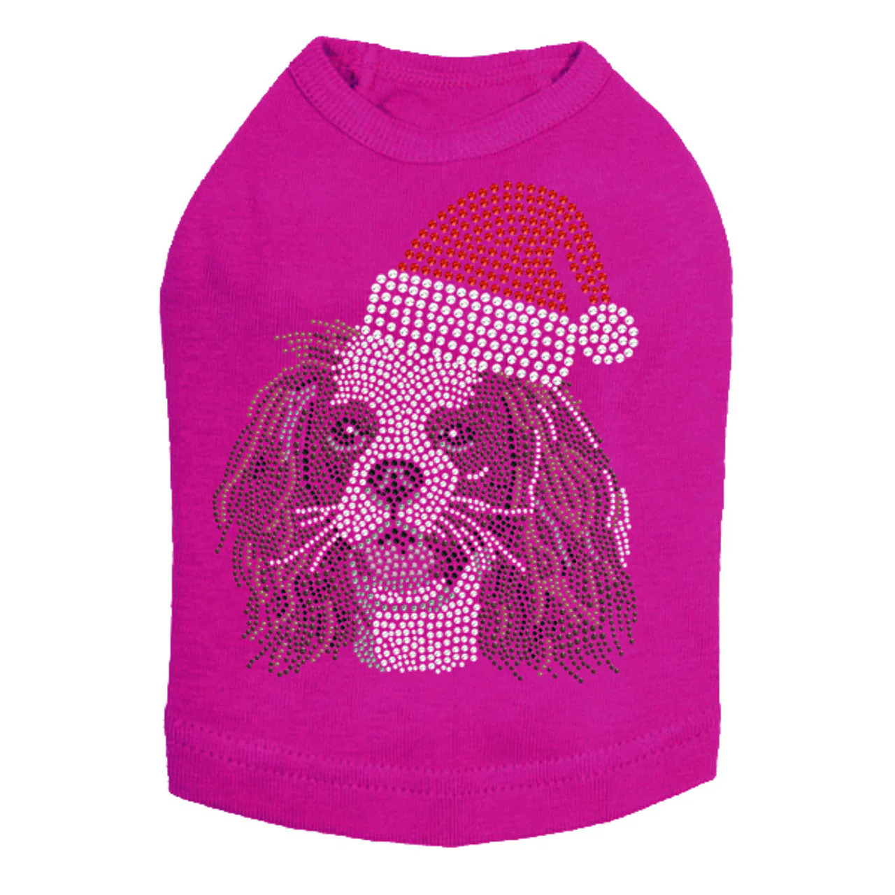 Cavalier King Charles Spaniel with Santa Hat - Dog Tank - Image 3
