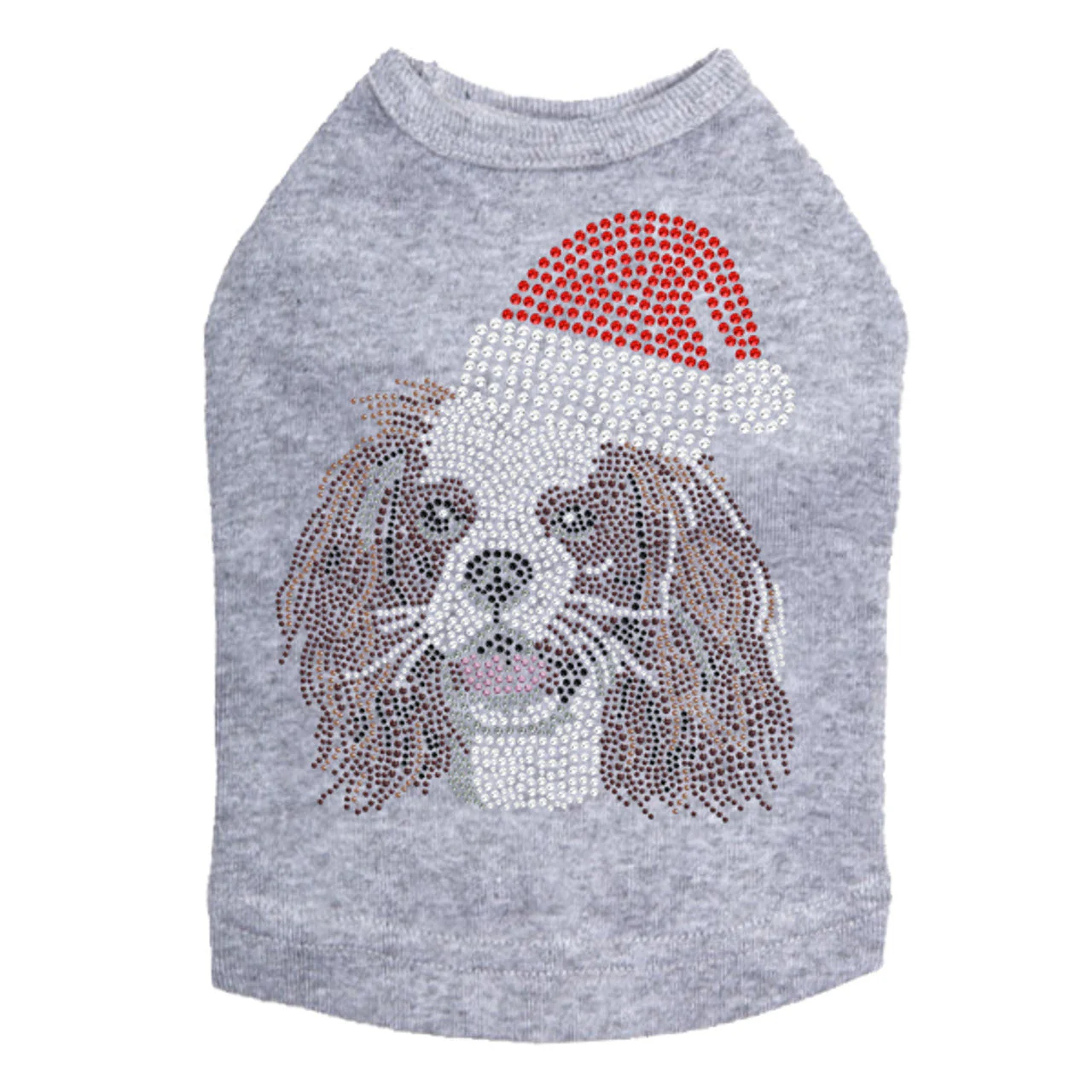 Cavalier King Charles Spaniel with Santa Hat - Dog Tank - Image 4