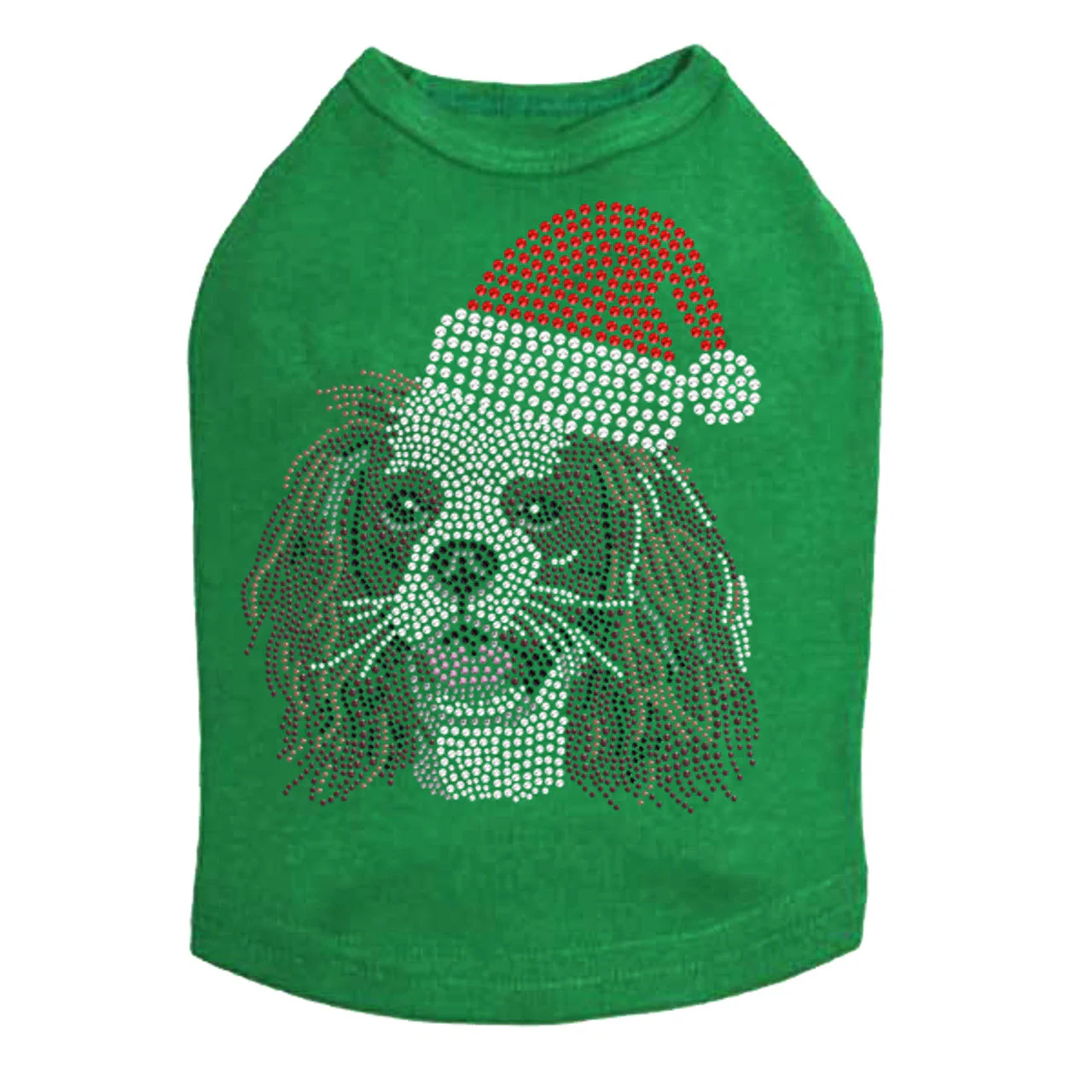 Cavalier King Charles Spaniel with Santa Hat - Dog Tank - Image 5