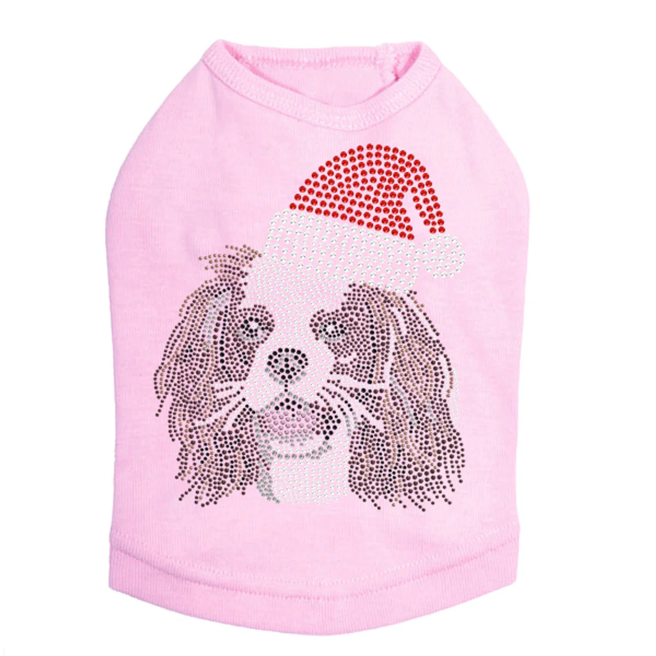 Cavalier King Charles Spaniel with Santa Hat - Dog Tank - Image 7