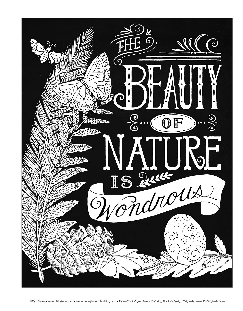 Chalk-Style Nature Coloring Book - Image 3