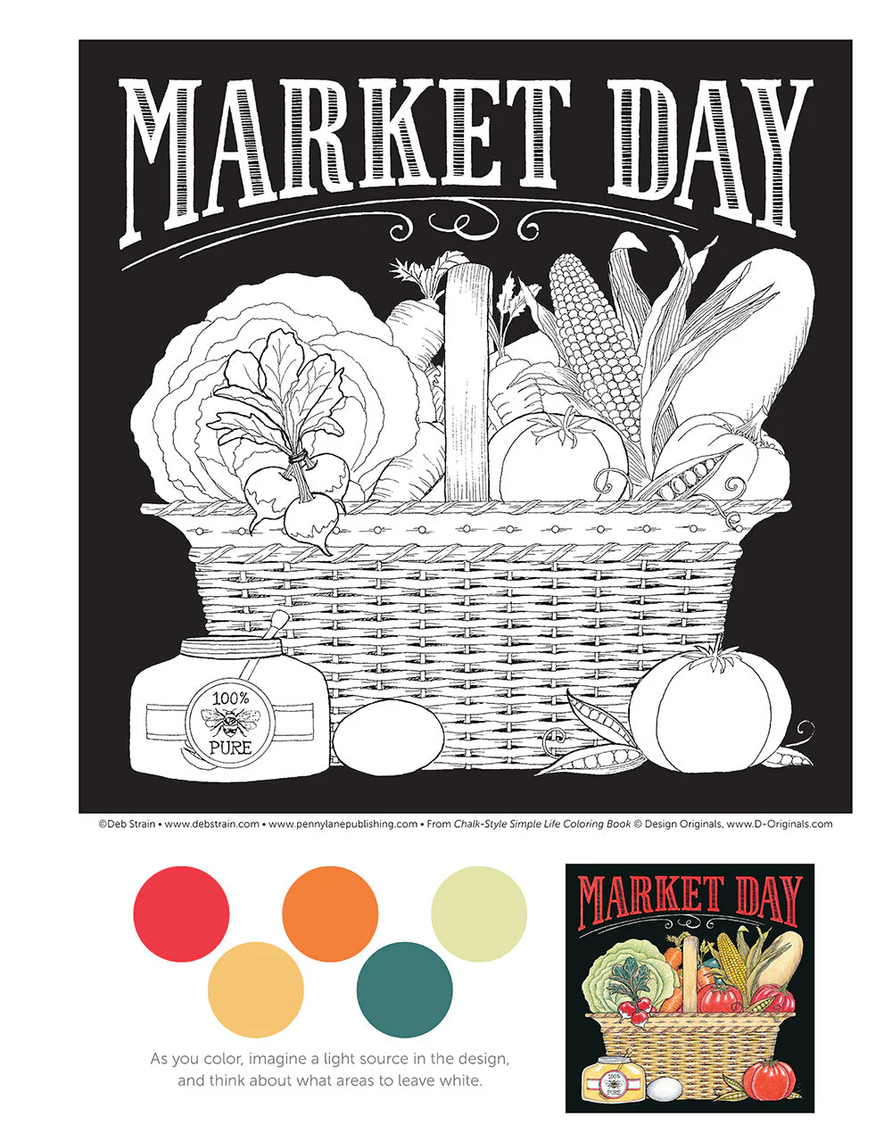 Chalk-Style Simple Life Coloring Book - Image 7