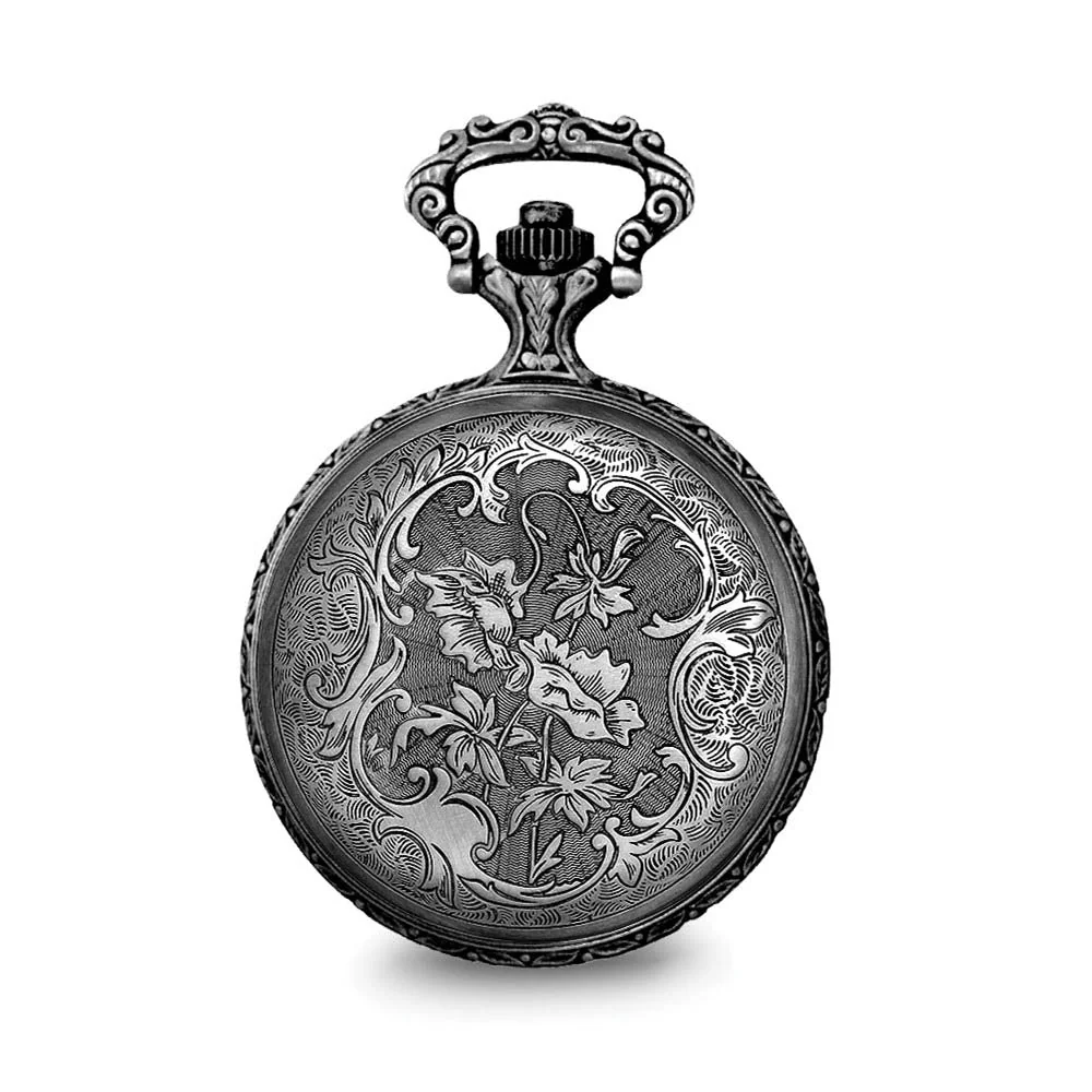 Charles Hubert Antique Chrome Finish 2 Horses Pocket Watch - Image 3