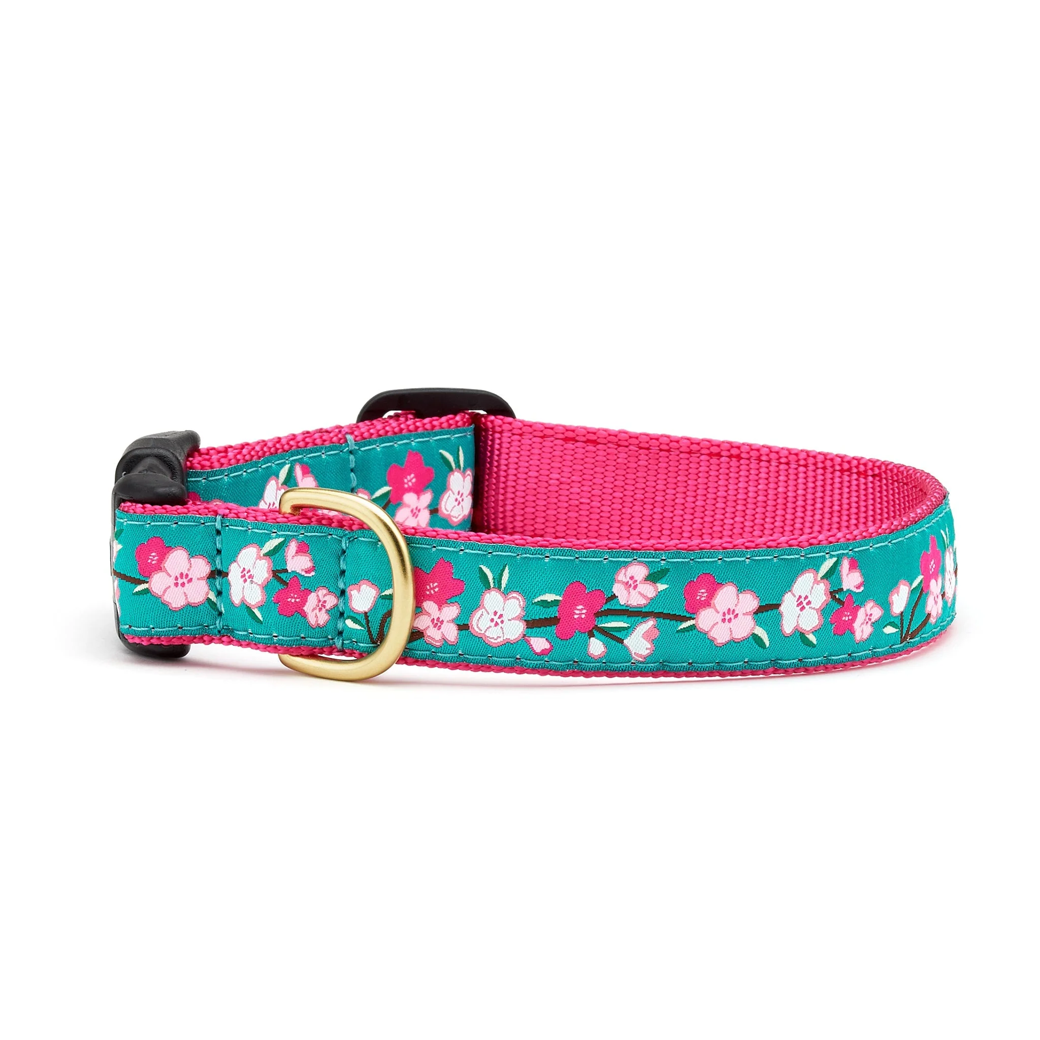 Up Country Cherry Blossoms Cast Brass Dog Collar