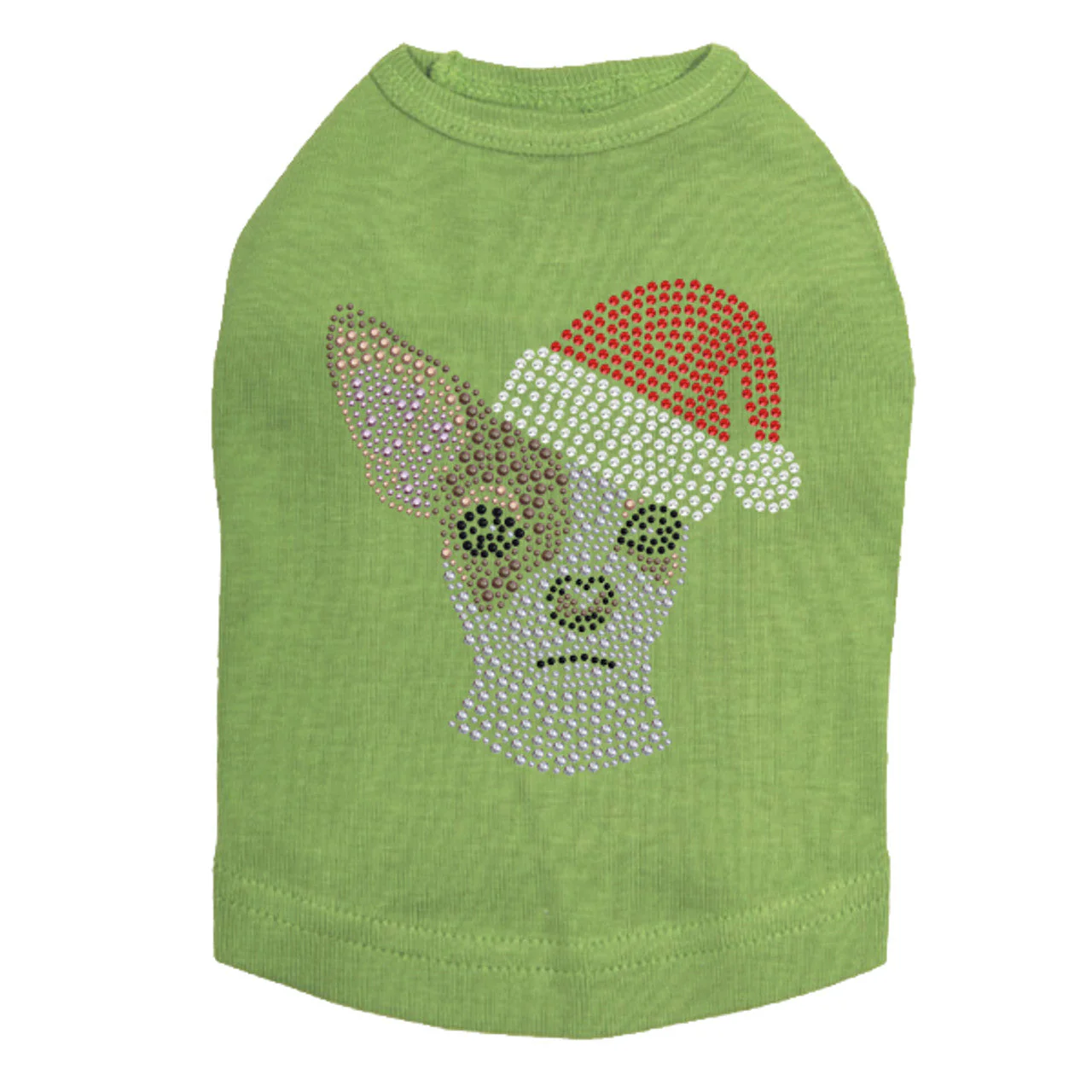 Chihuahua Face with Santa Hat - Dog Tank - Image 10