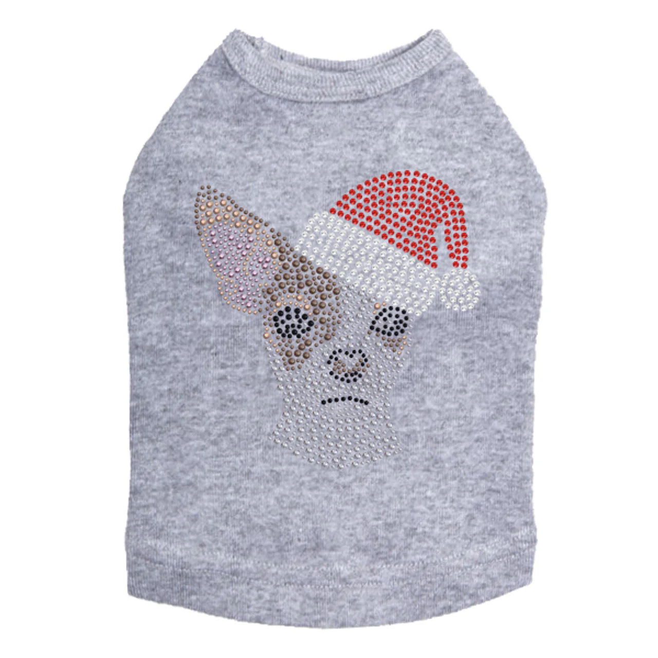 Chihuahua Face with Santa Hat - Dog Tank - Image 13