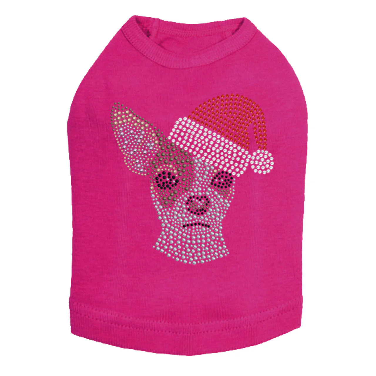 Chihuahua Face with Santa Hat - Dog Tank - Image 4