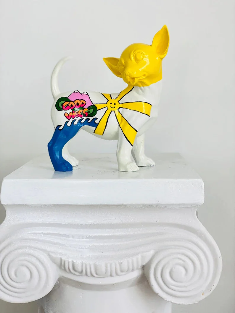 Chihuahua with Good Vibes Statue - Image 9