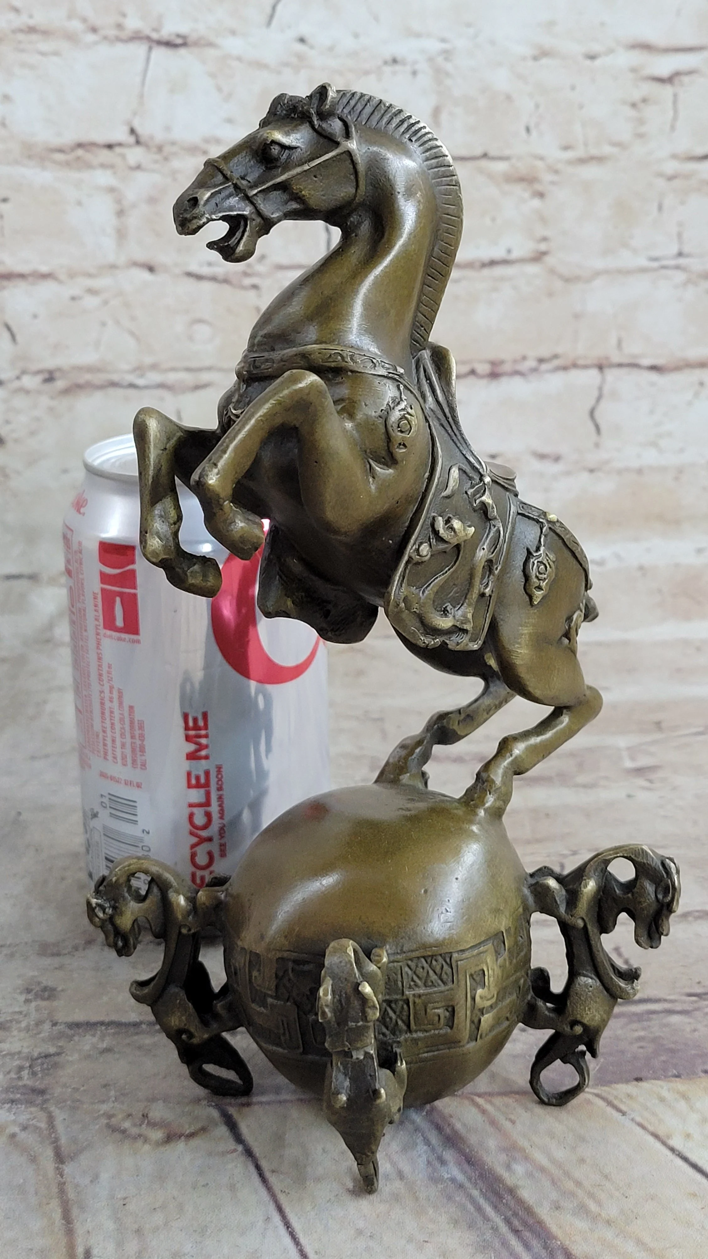 Chinese Tang Horse Lost Wax Bronze Metal Sculpture Handmade Art by Milo - Image 2