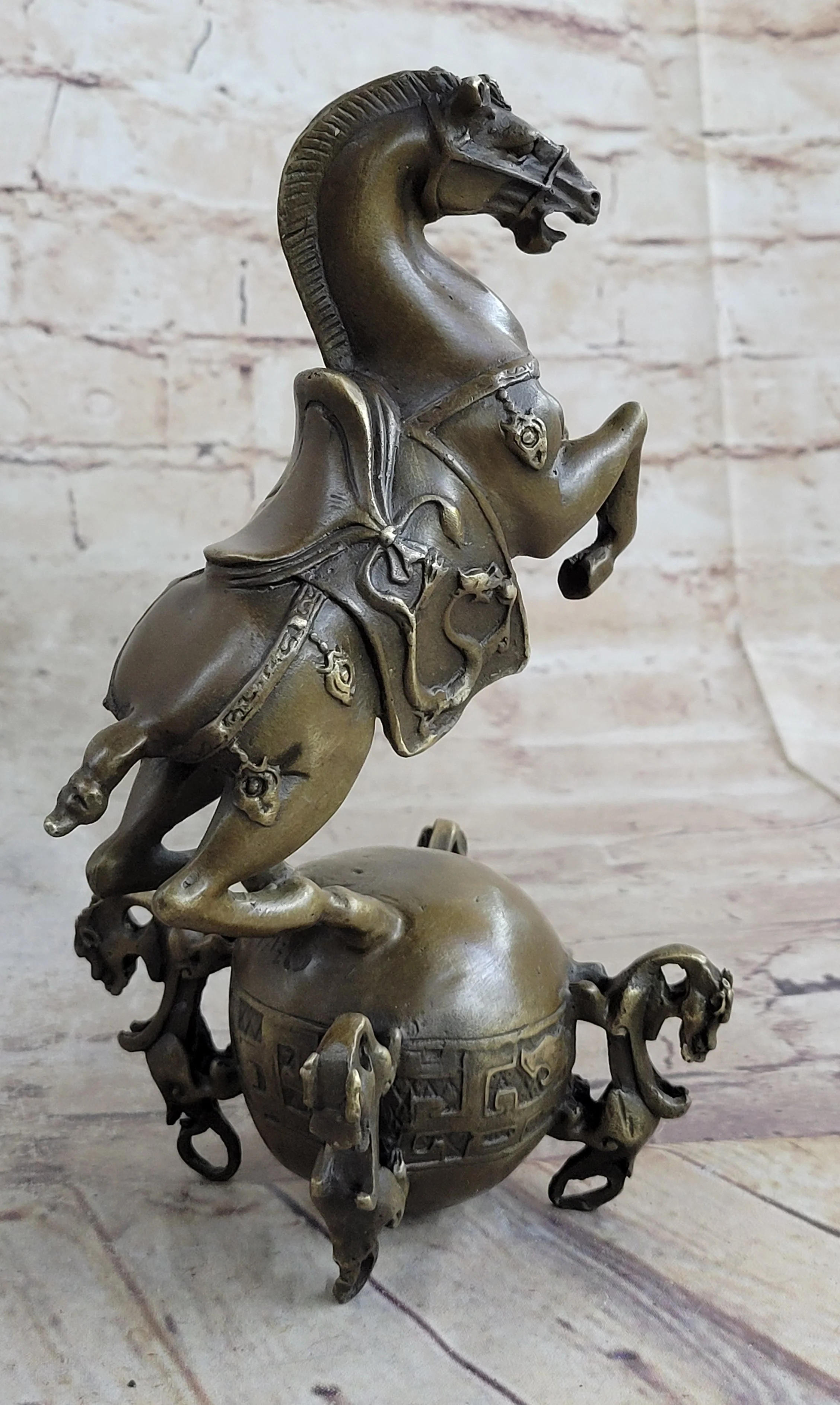 Chinese Tang Horse Lost Wax Bronze Metal Sculpture Handmade Art by Milo - Image 4