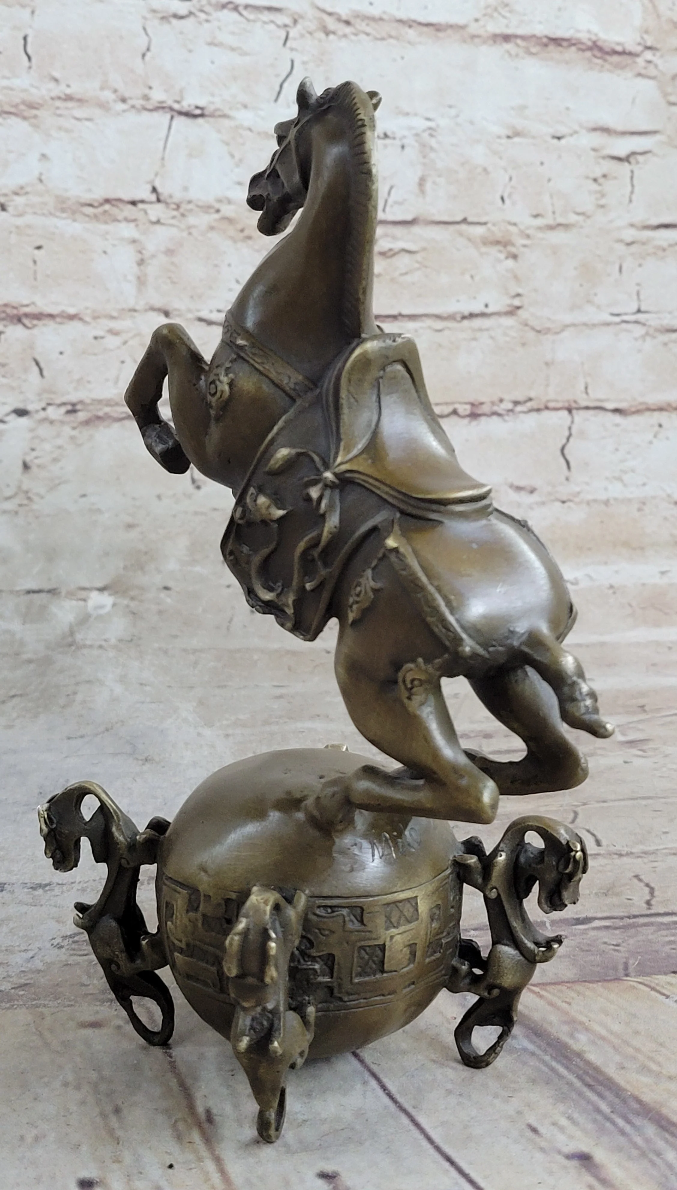 Chinese Tang Horse Lost Wax Bronze Metal Sculpture Handmade Art by Milo - Image 5